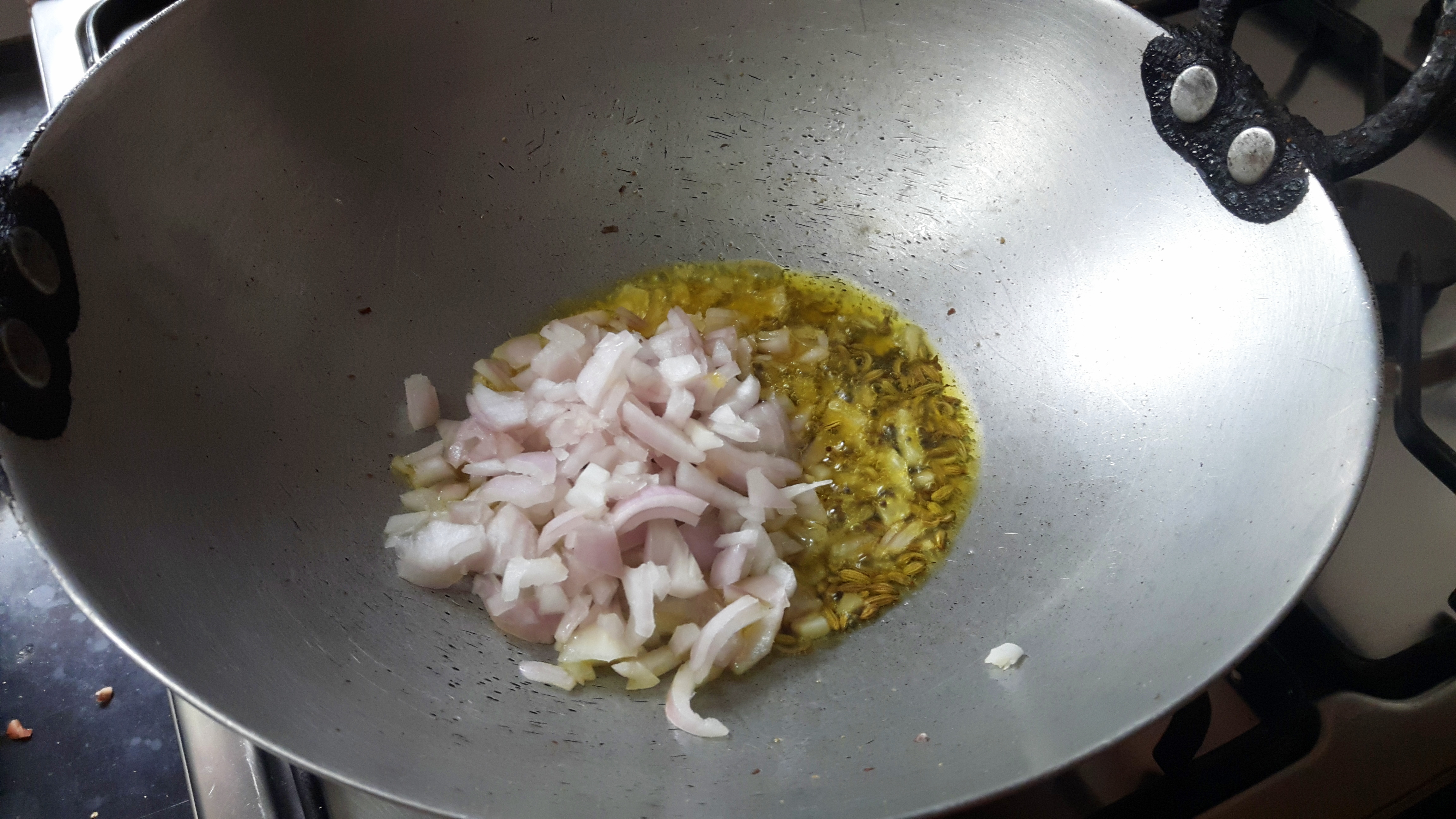 and put chopped onion