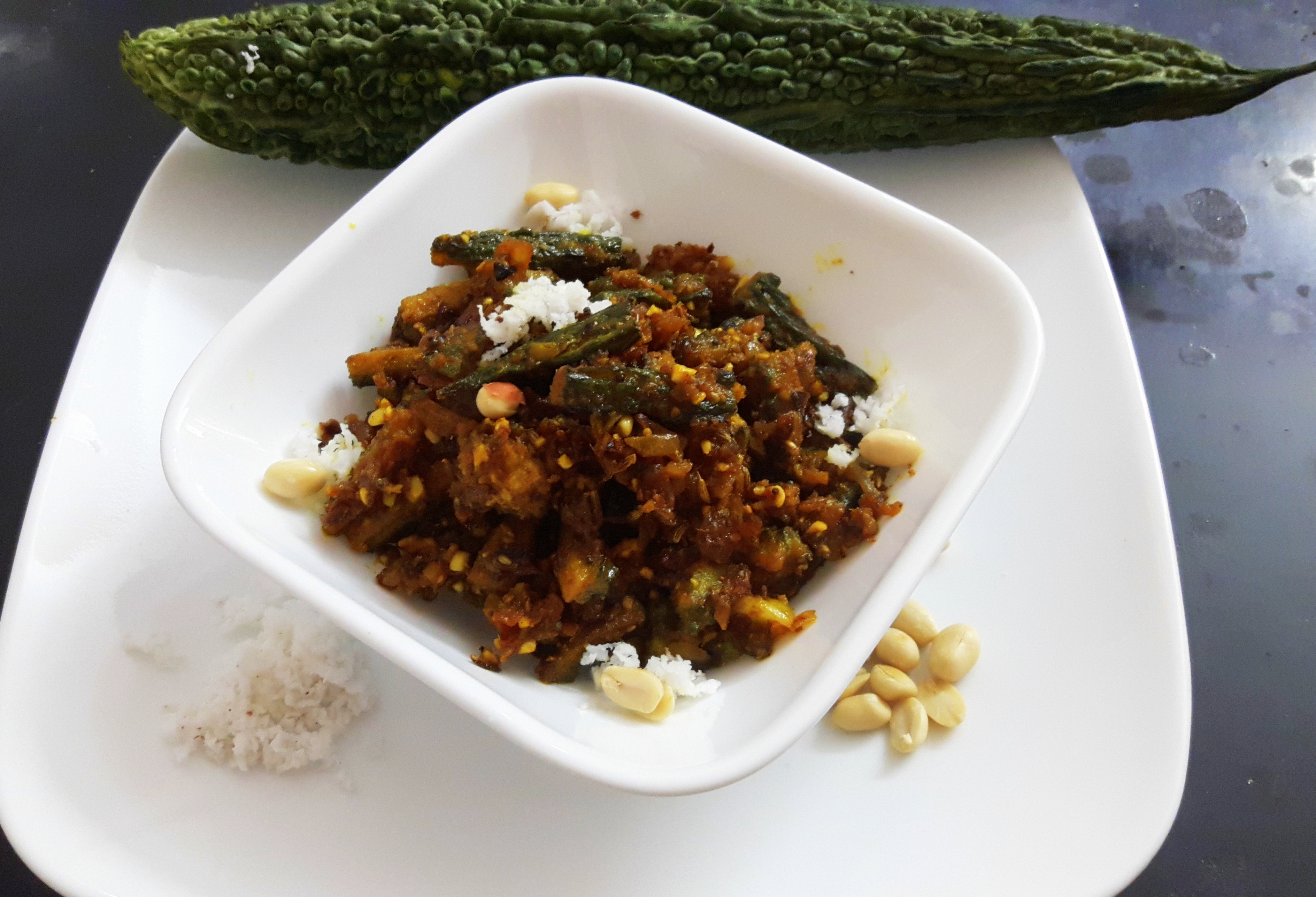 Karela (bitter gourd) Maharashtrian style