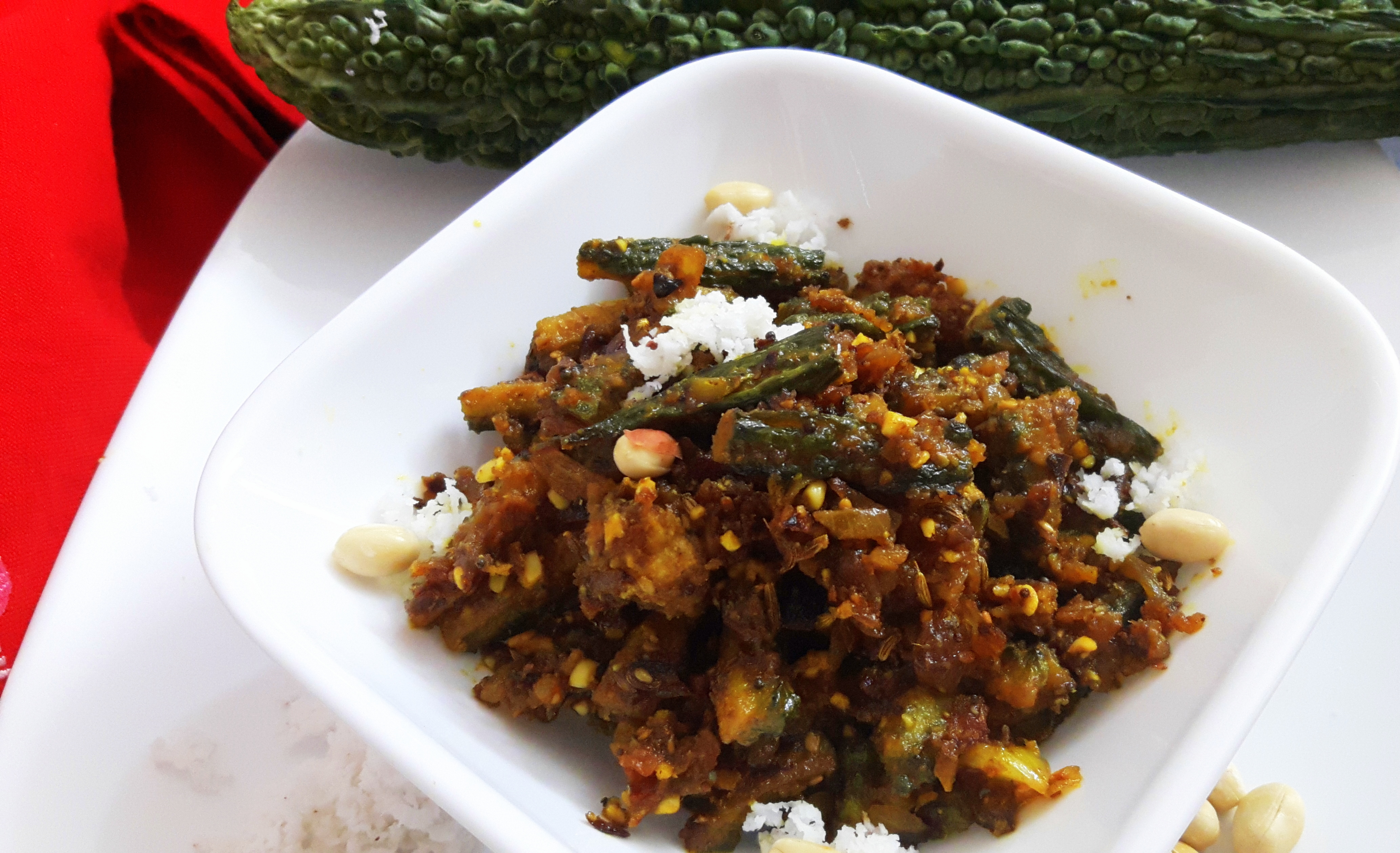 Karela (bitter gourd) Maharashtrian style