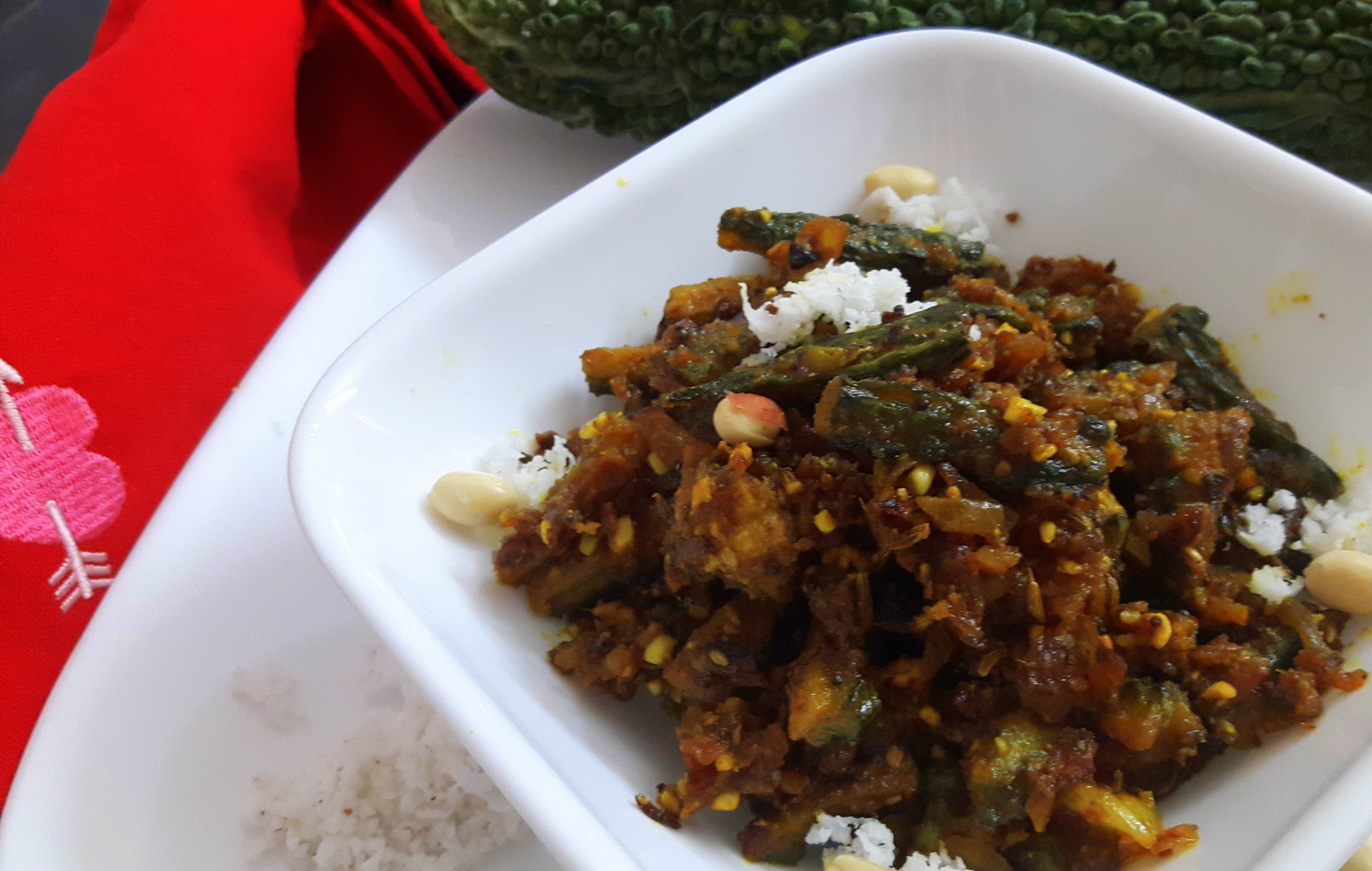 Karela (bitter gourd) Maharashtrian style