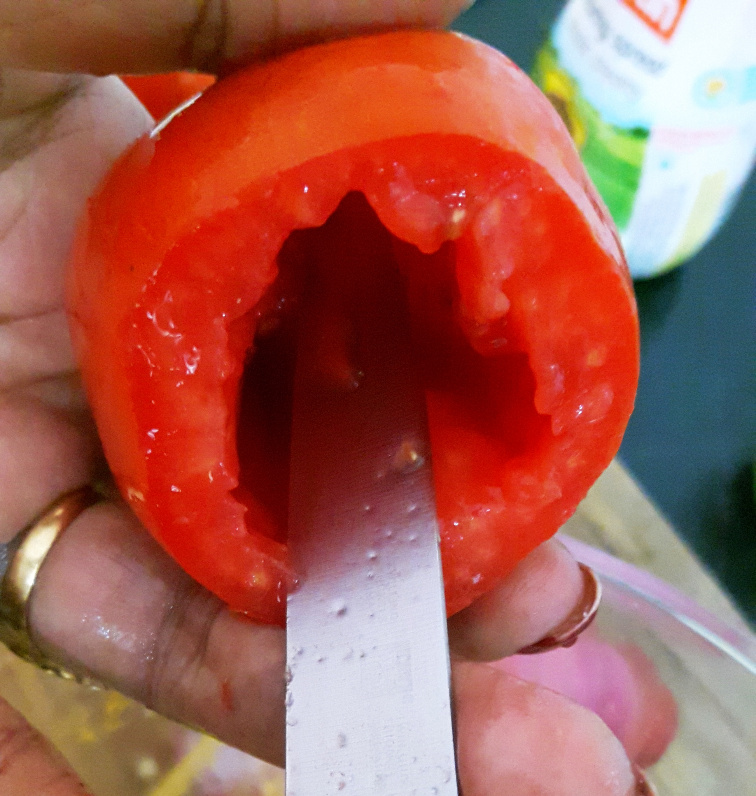 scoop out pulp