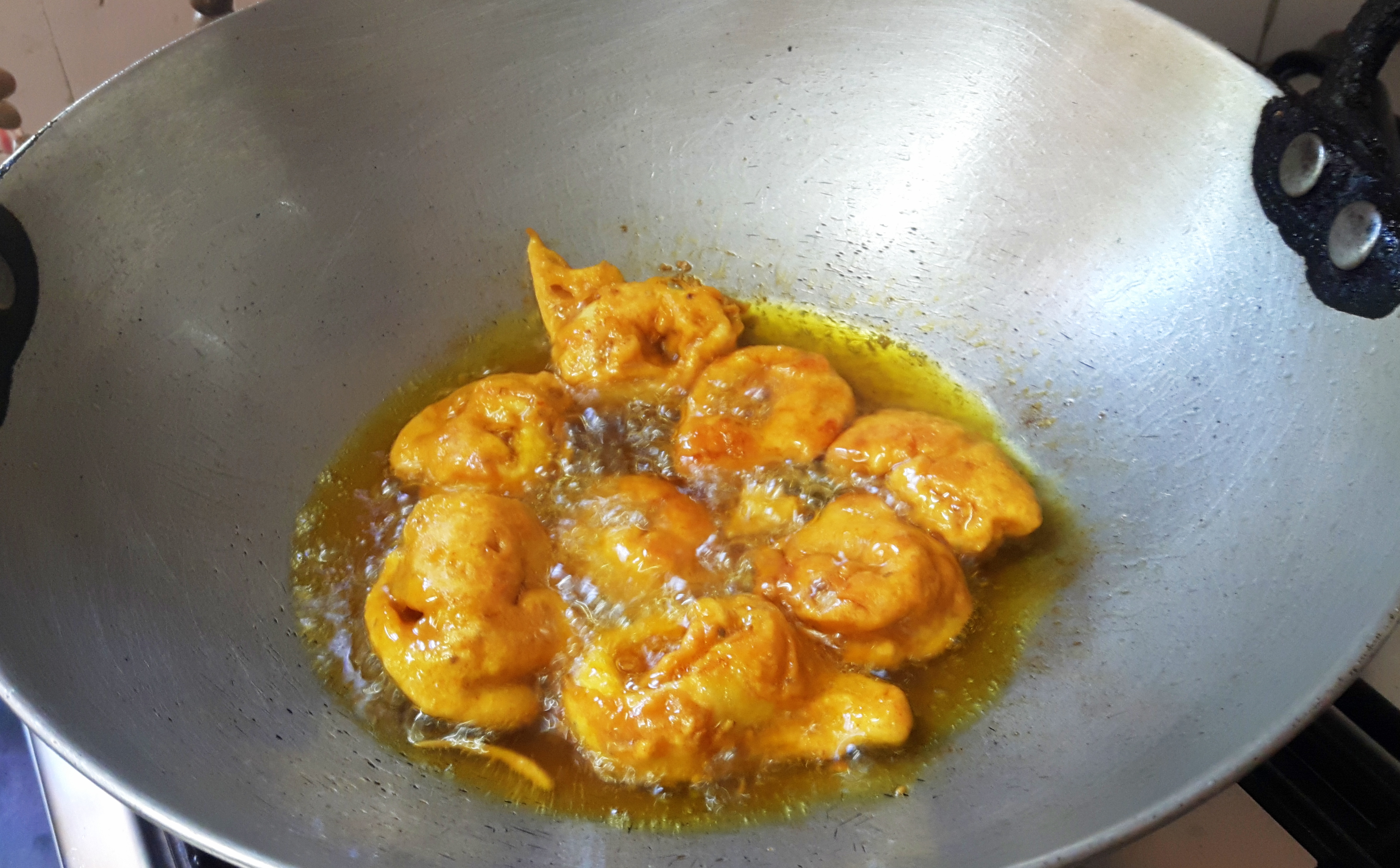 Fry till it becomes golden brown
