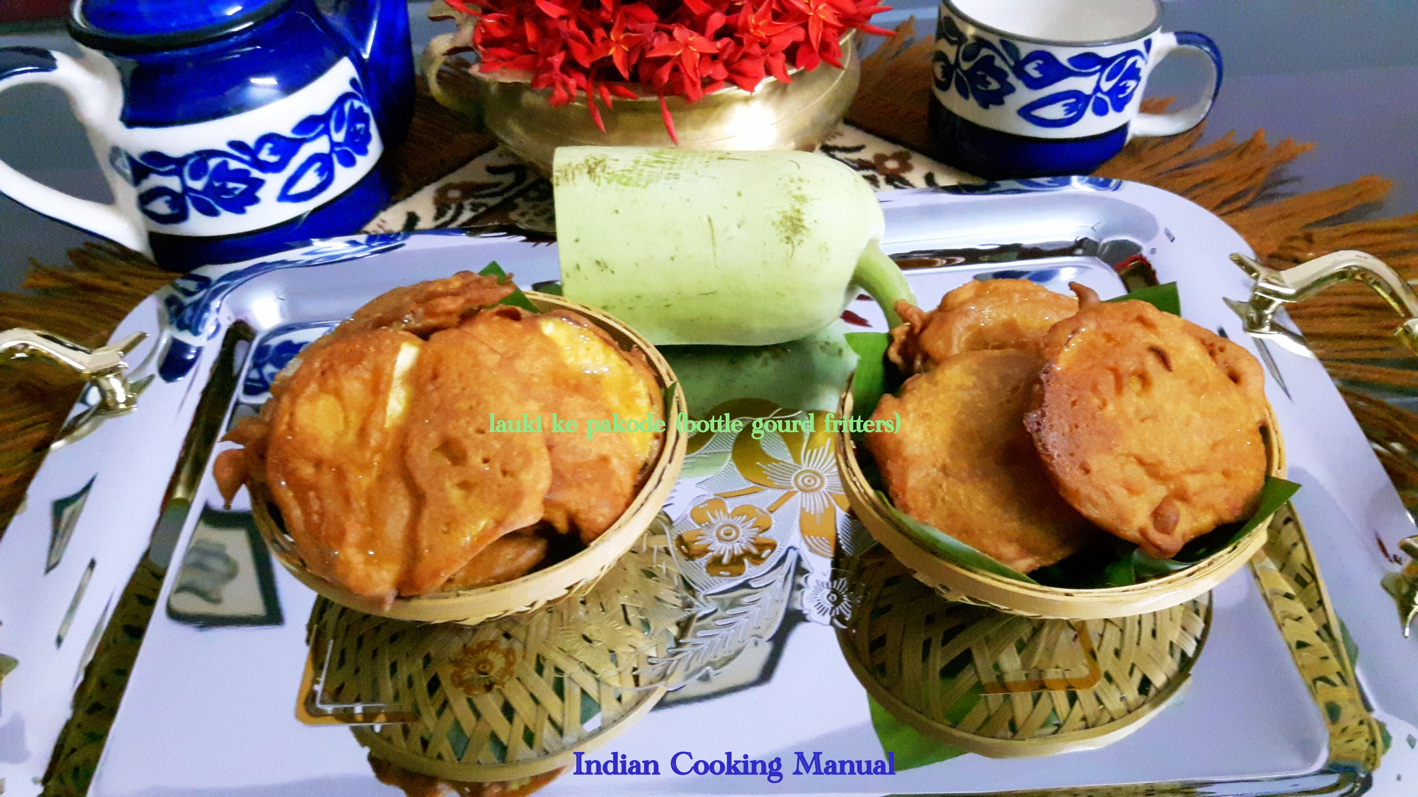Lauki ke pakoda (bottle gourd fritters)