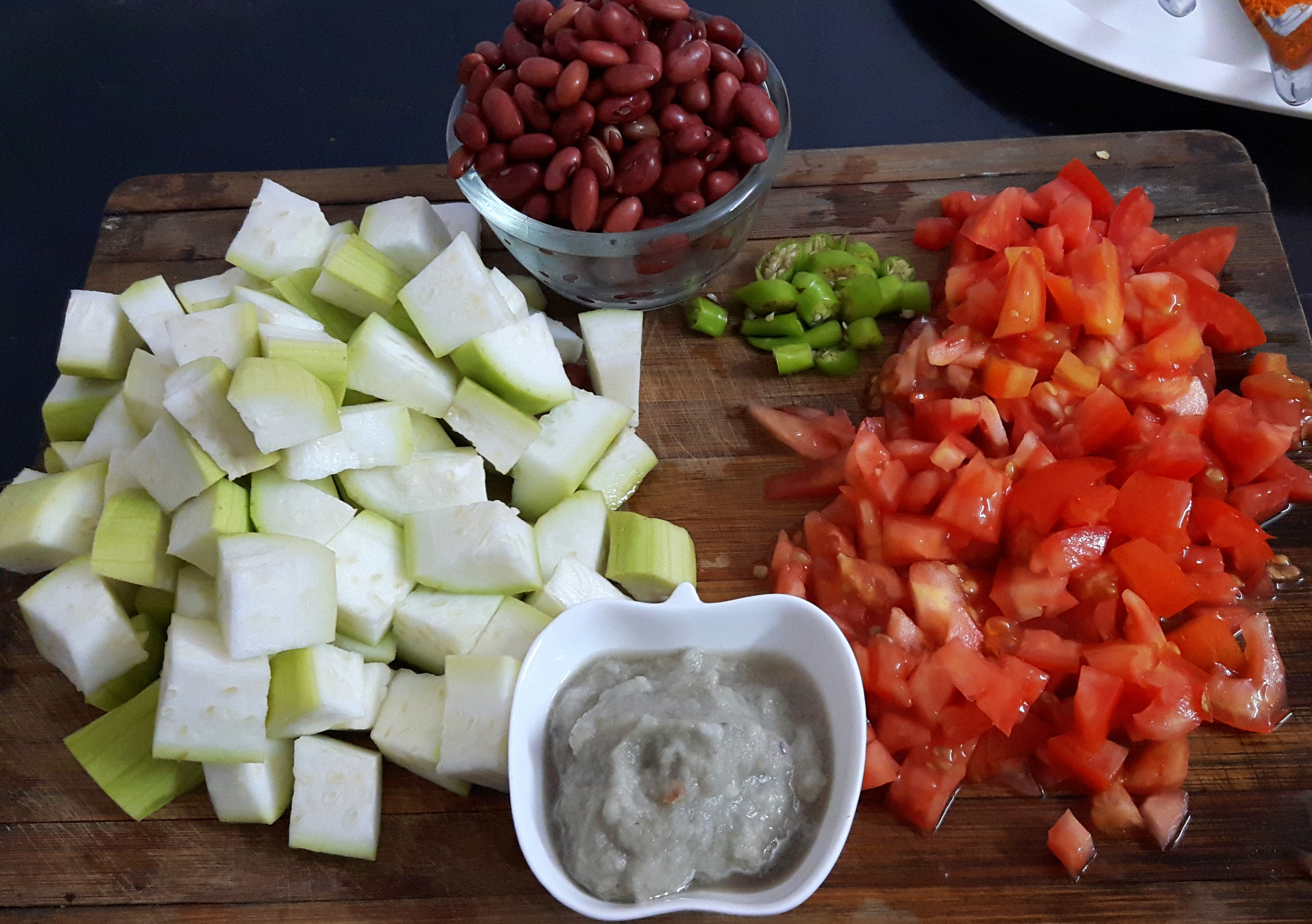 chopped vegetables
