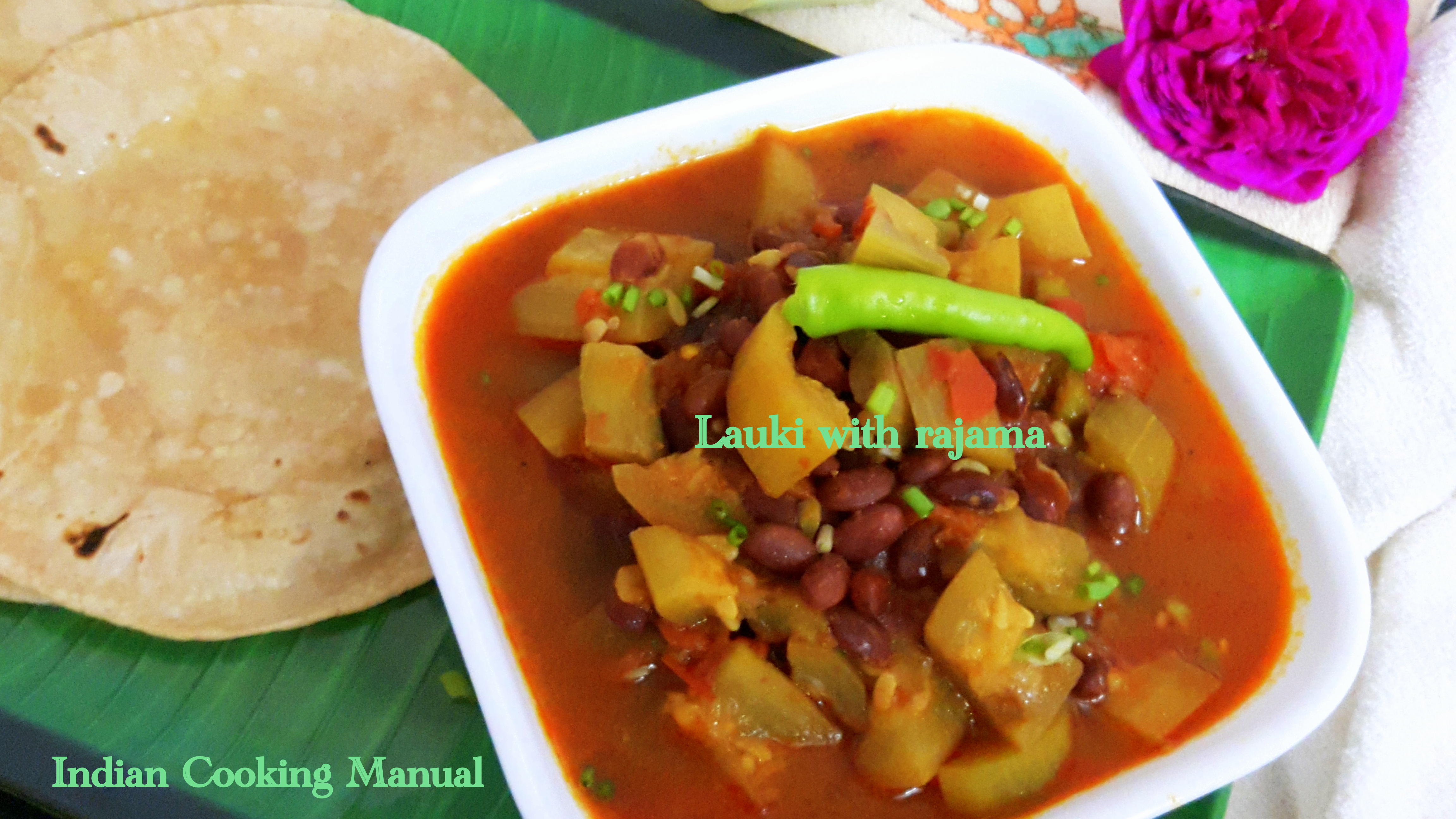 Lauki with Rajma (Bottle gourd with red beans)