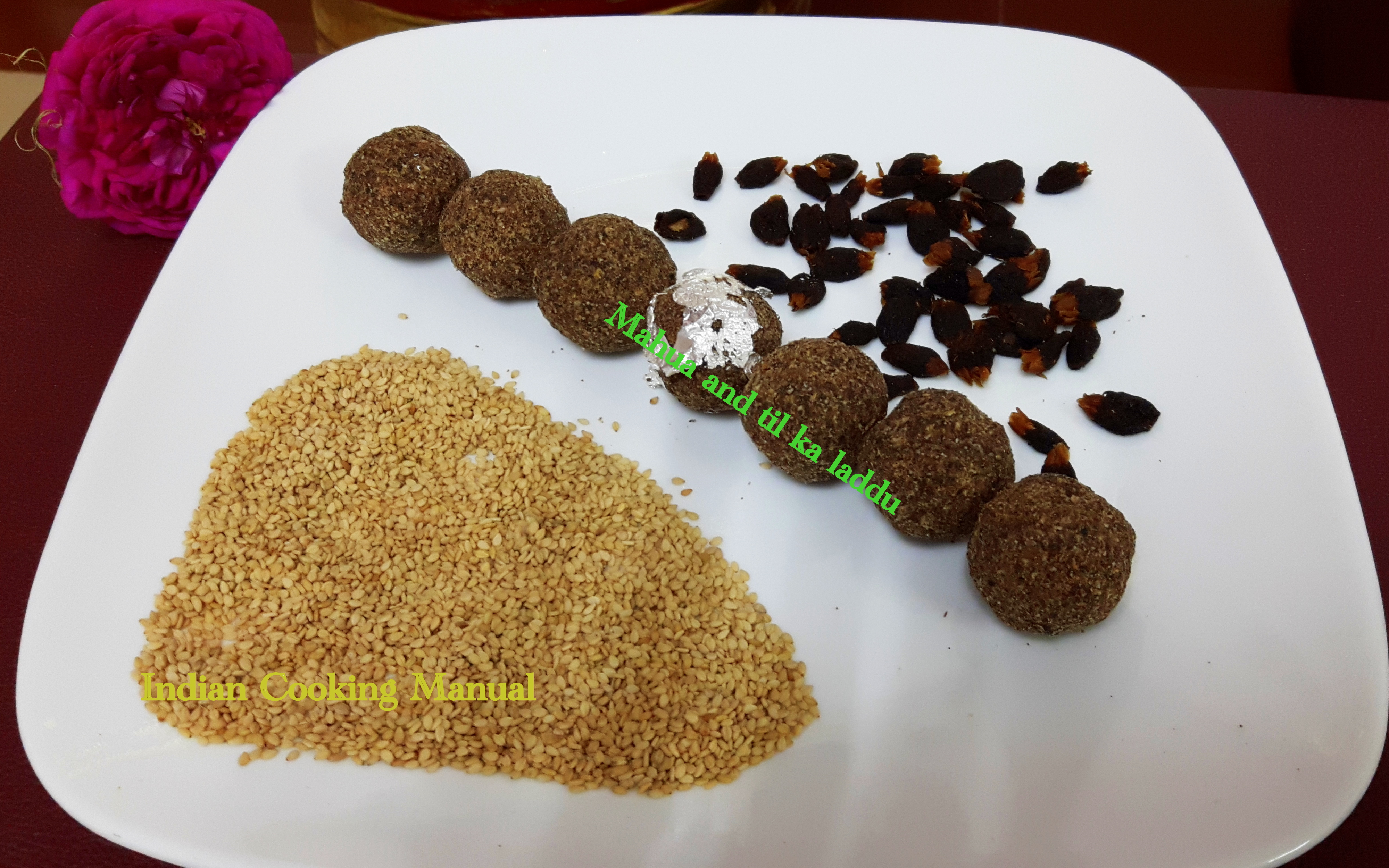 Mahua and til ka laddu ((Madhuca longfolia and sesame seed ball)
