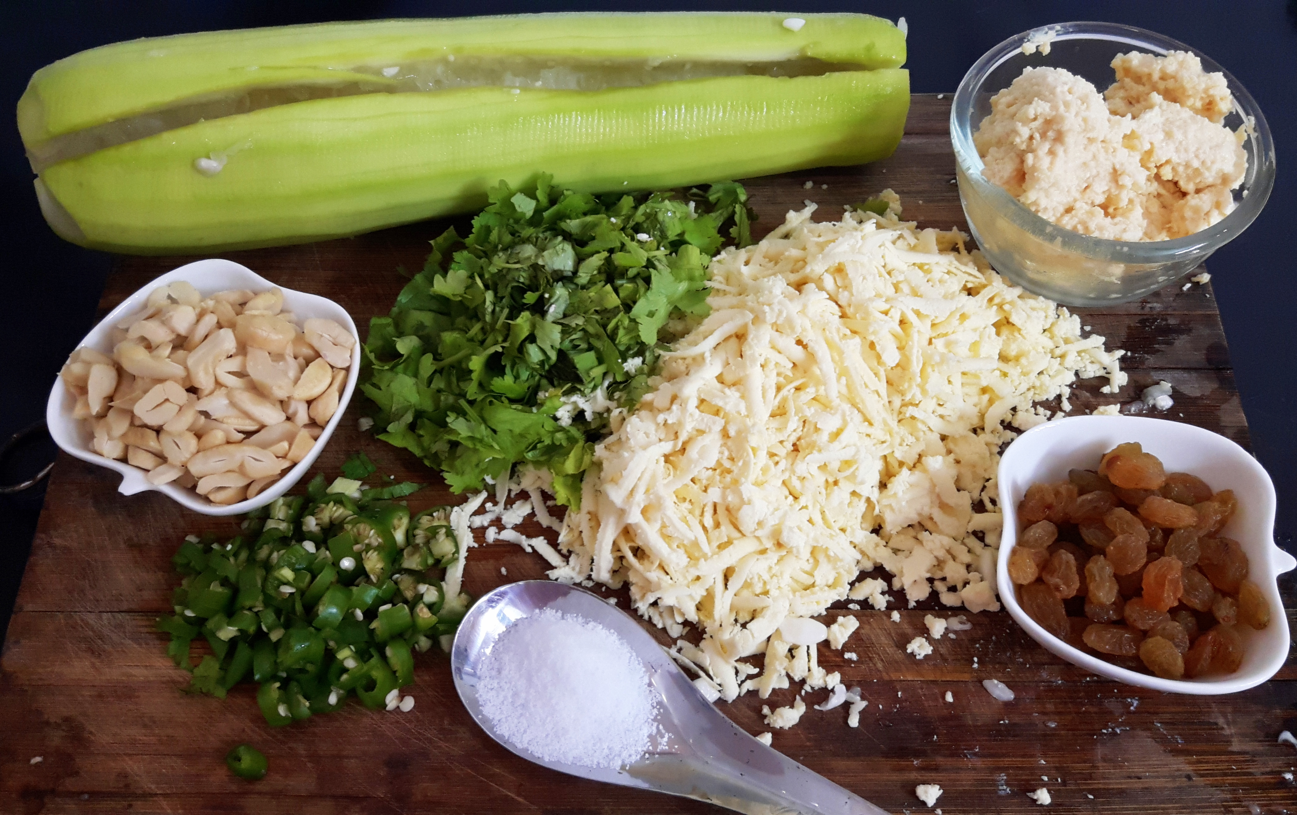 prepared stuffing ingredients
