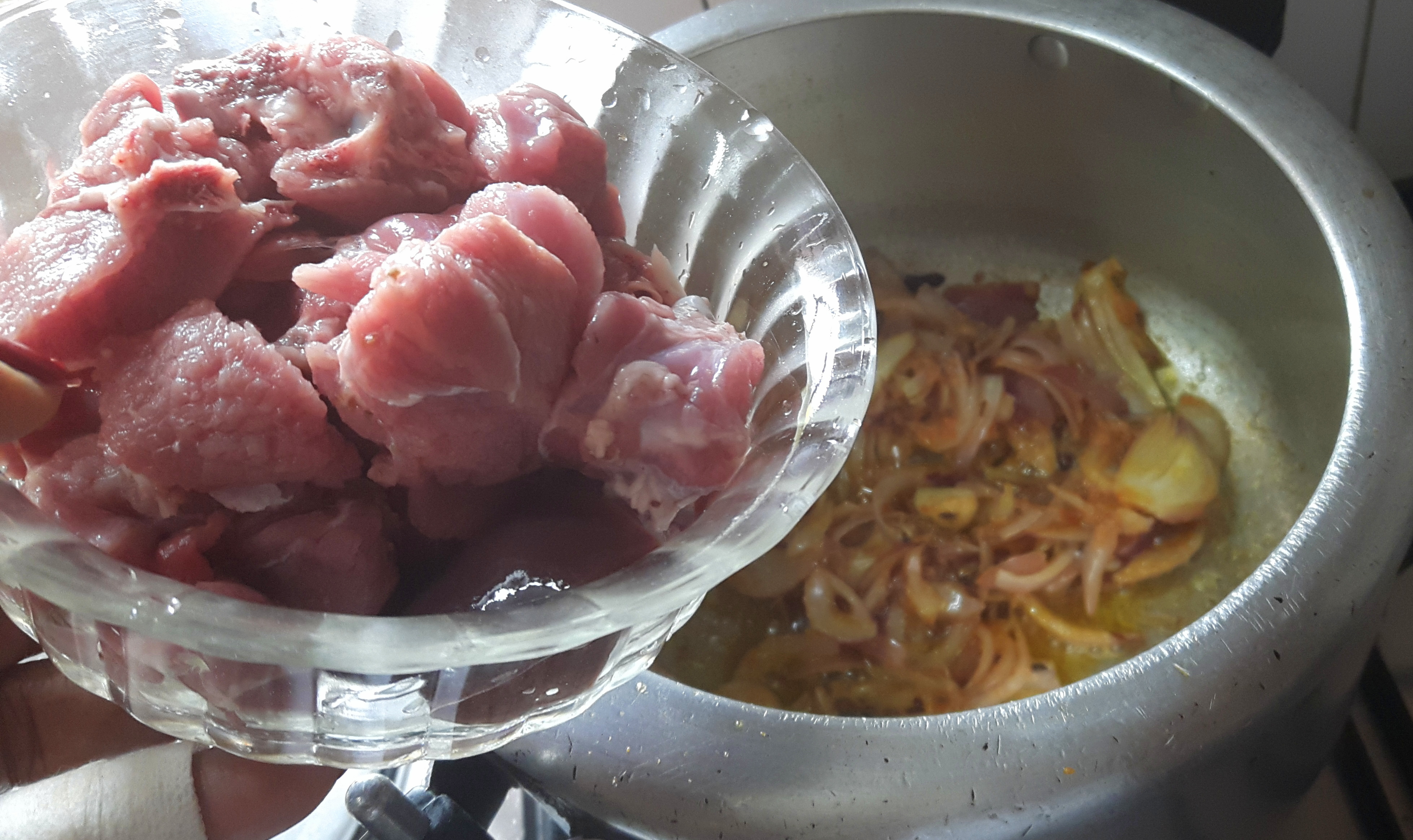 add ginger paste and mutton