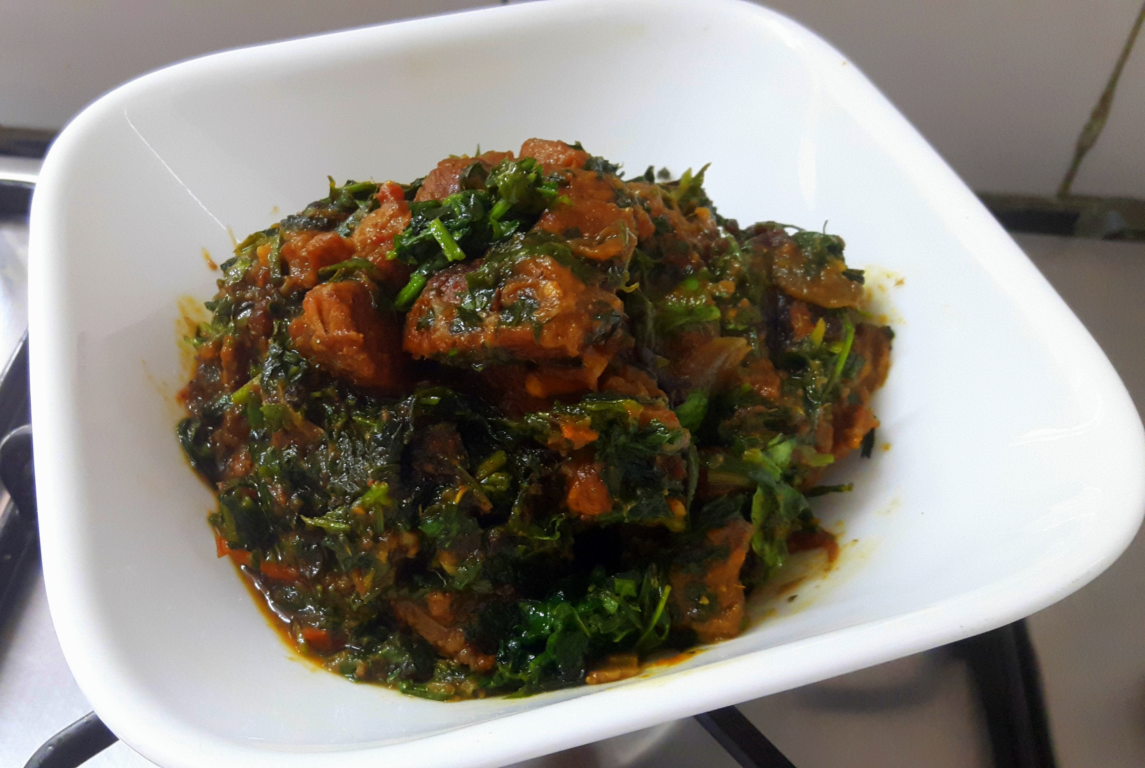 Methi saag (Fresh green fenugreek) Mutton