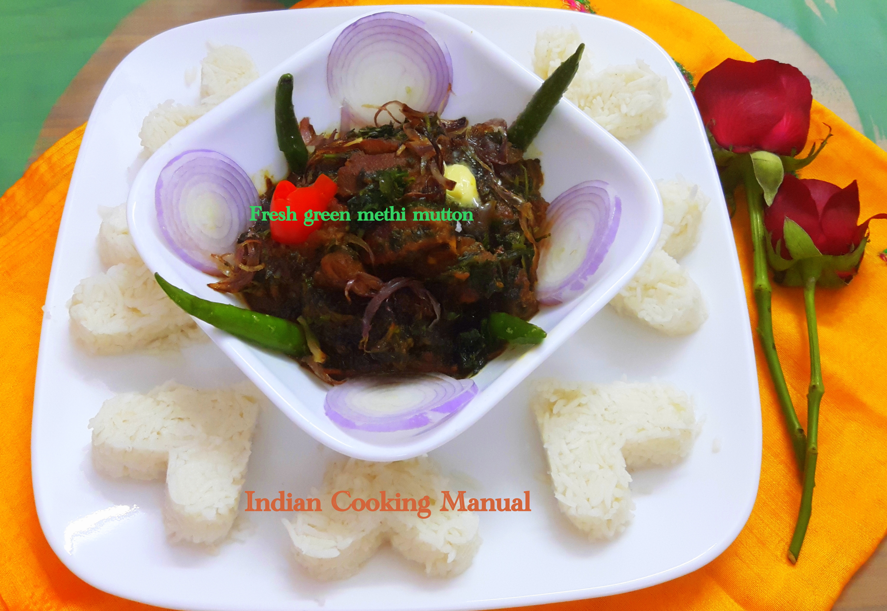 Methi saag (Fresh green fenugreek) Mutton