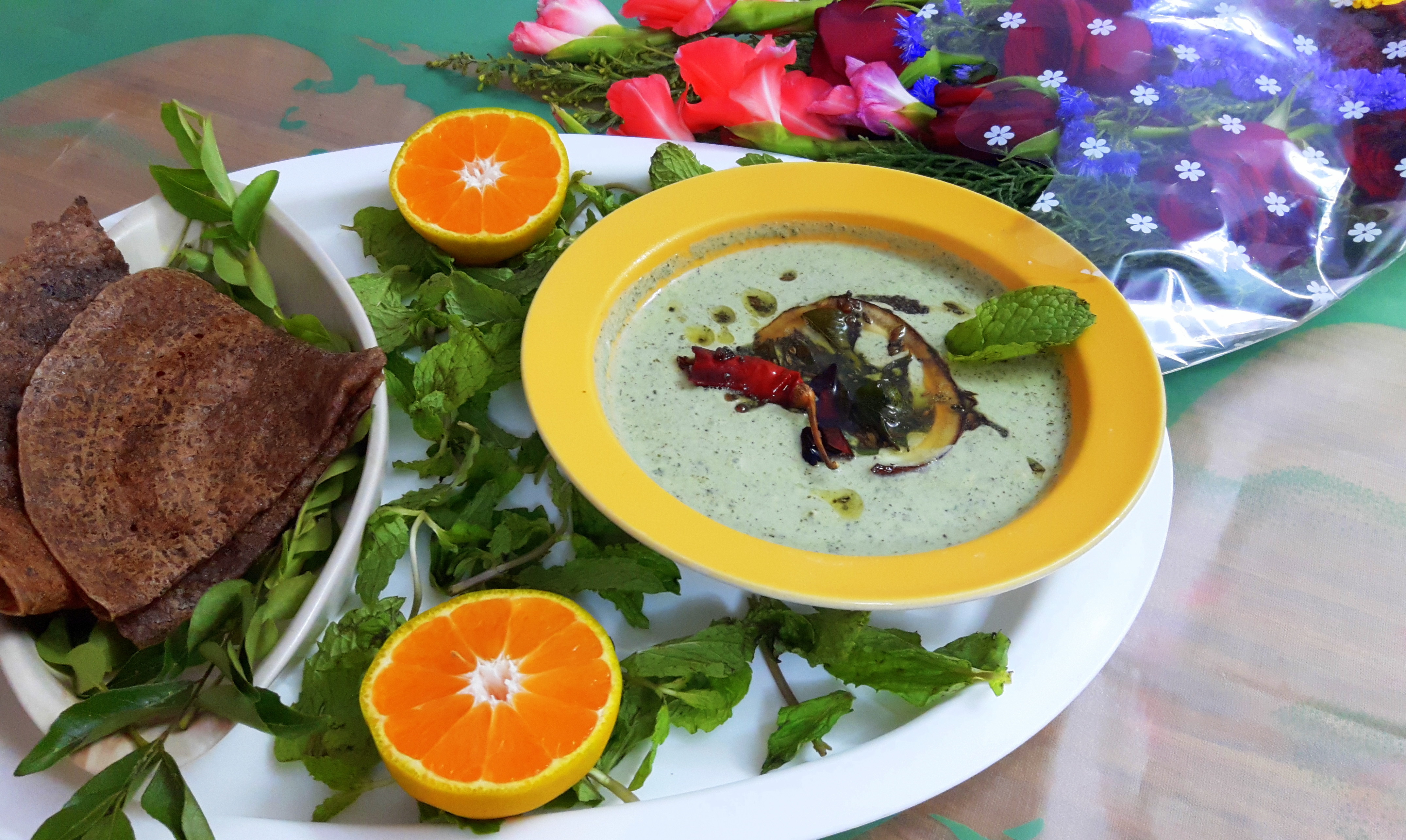 Pudina raita (mint thayir pachadi/pachari)