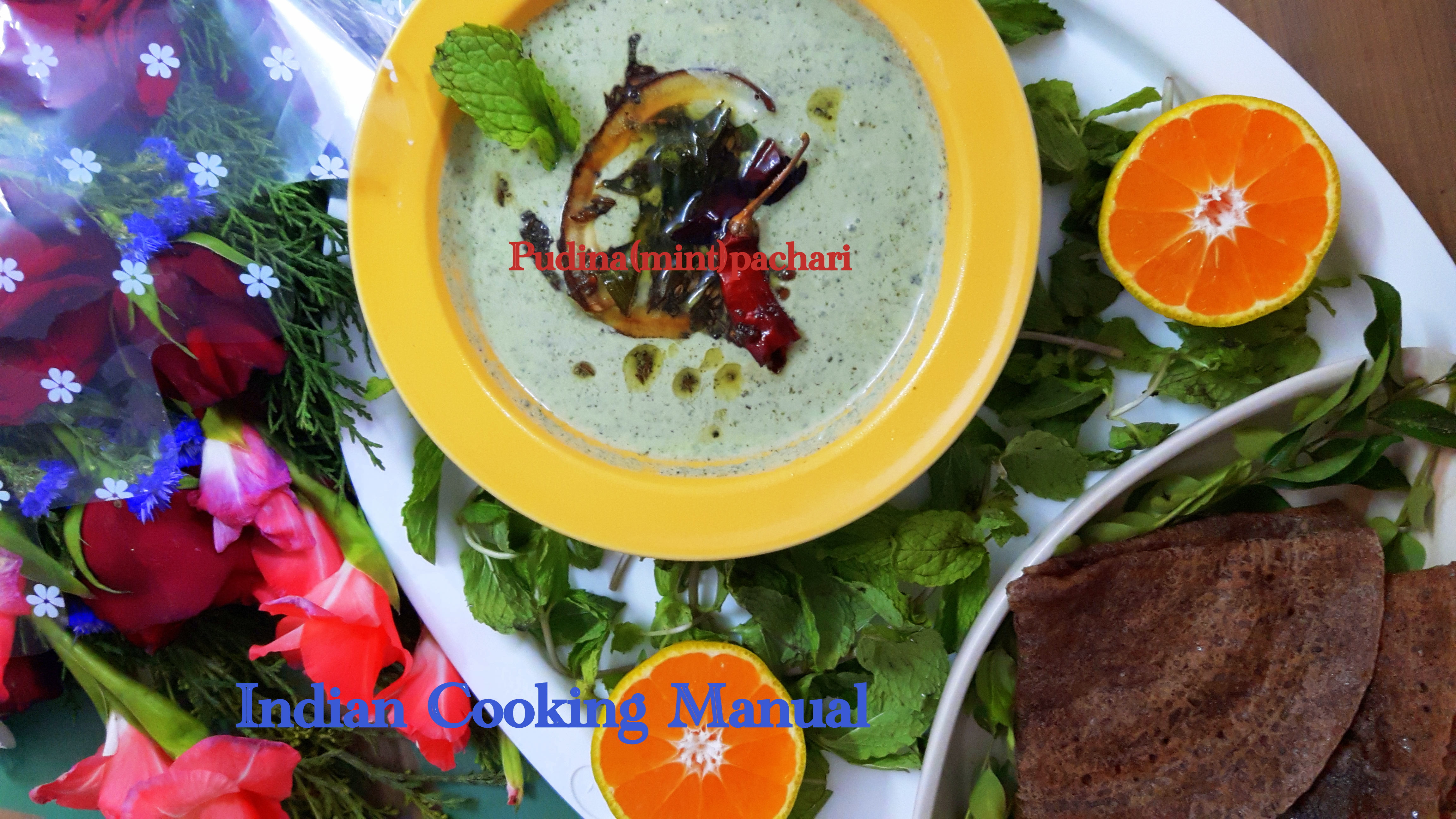 Pudina raita (mint thayir pachadi/pachari)