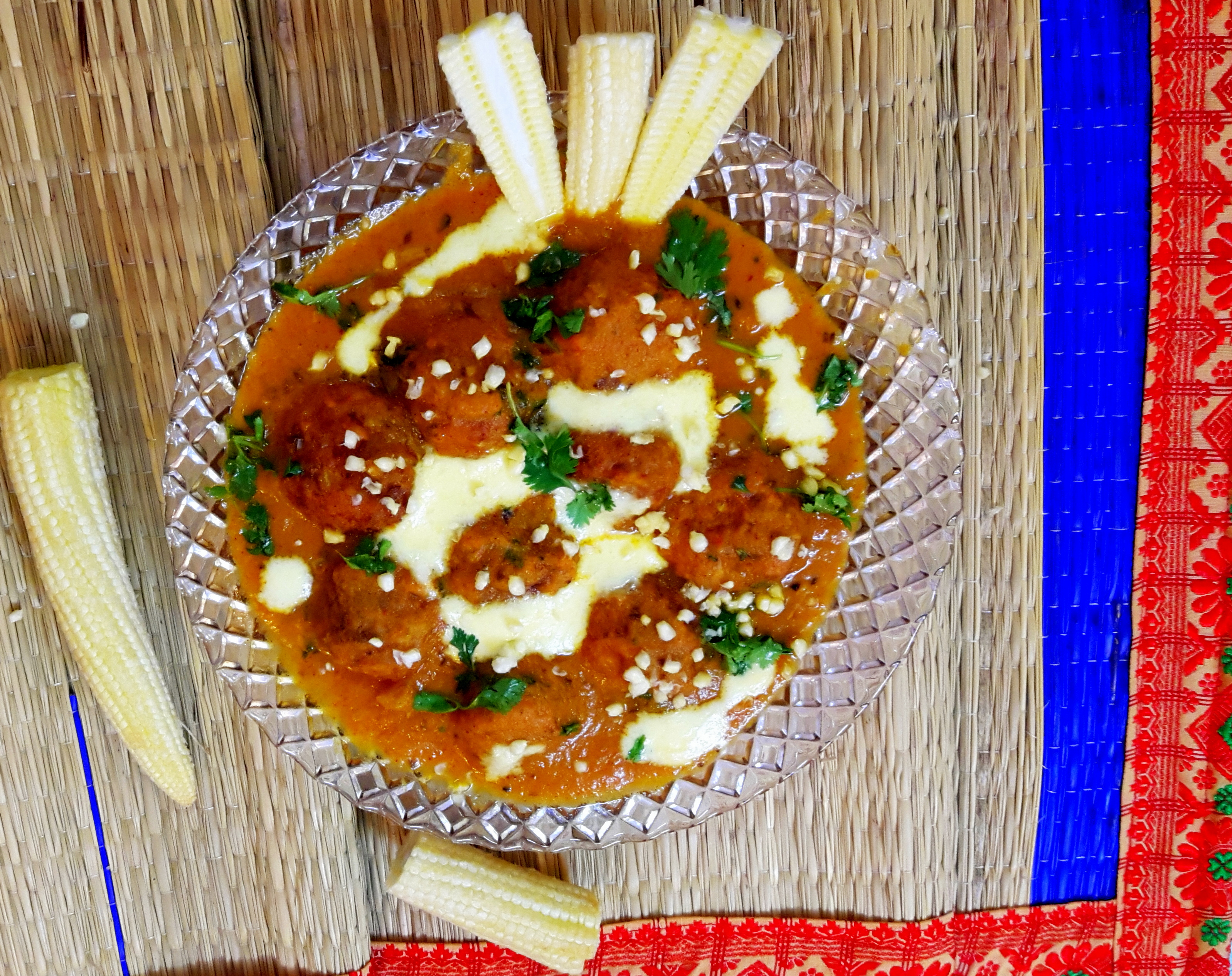 Baby corn kofta curry