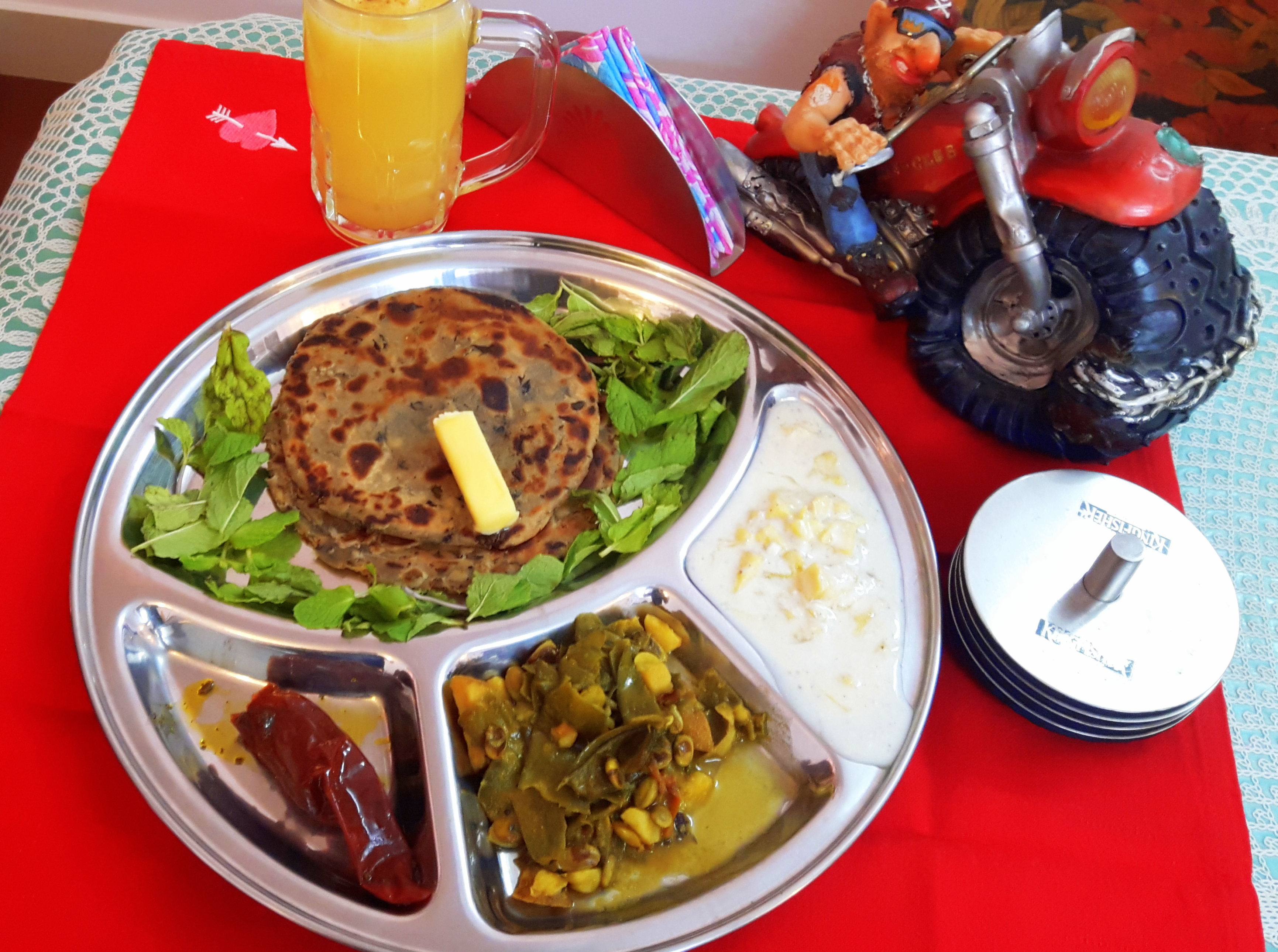 Pudina (mint) paratha