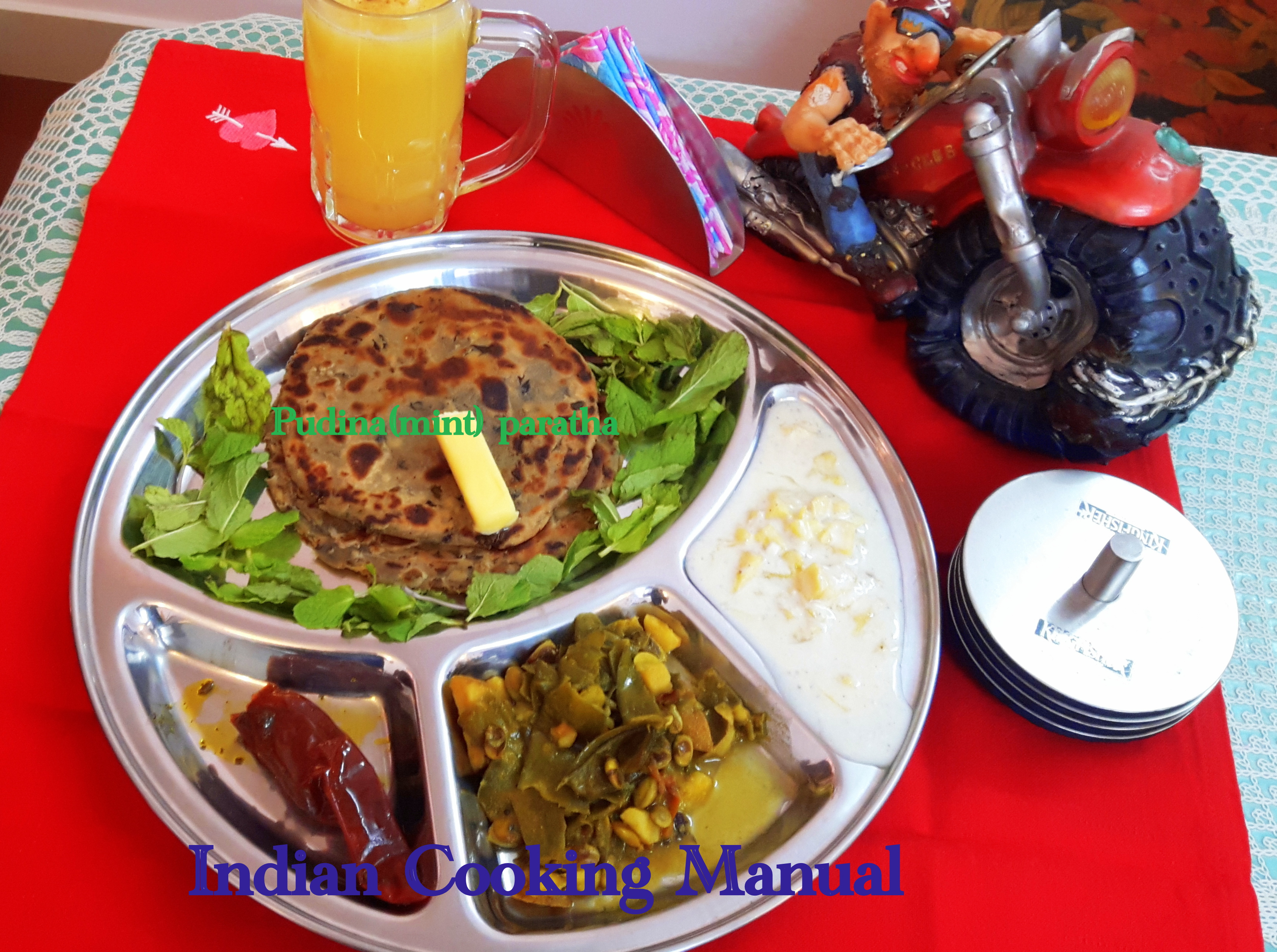 Pudina (mint) paratha