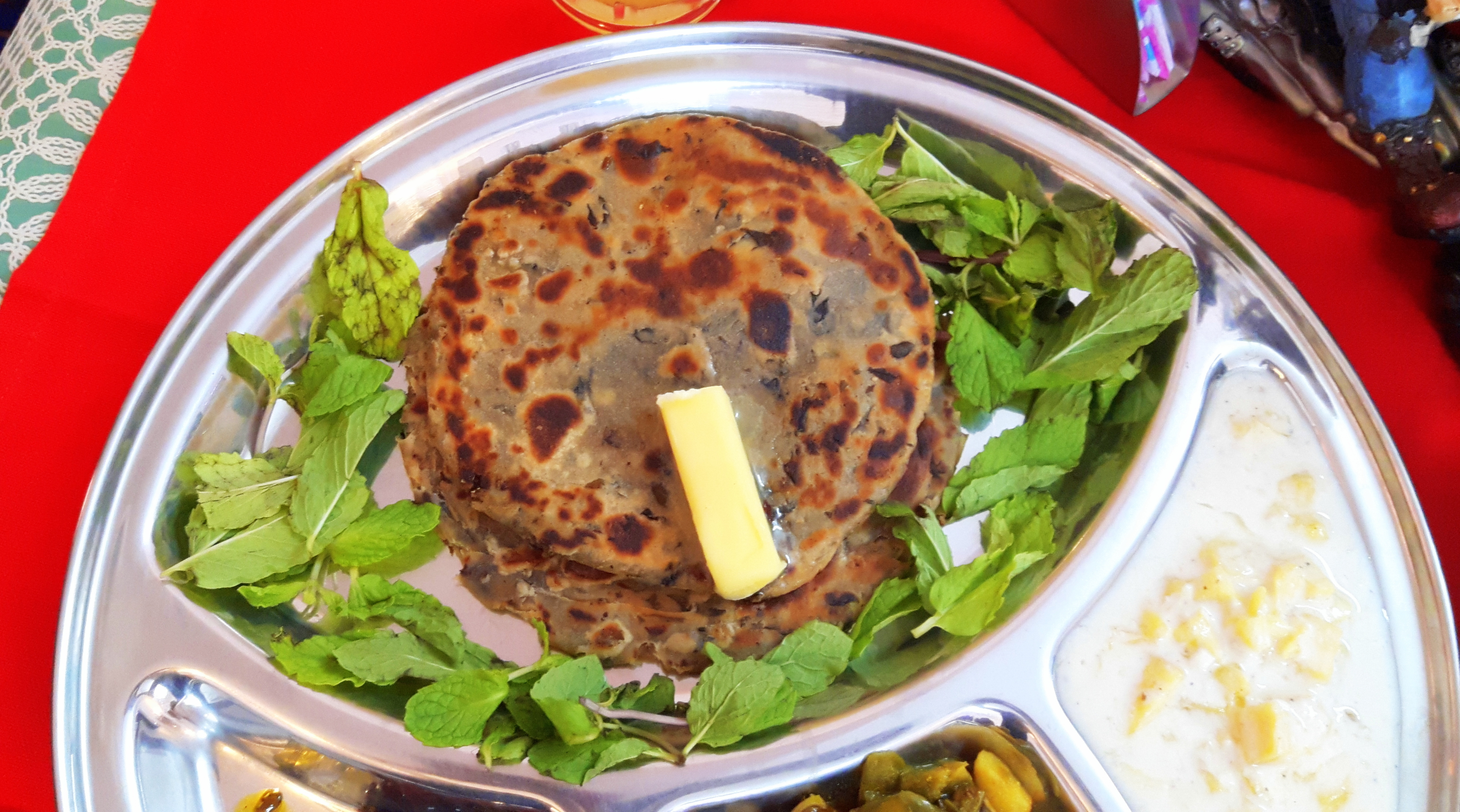 Pudina (mint) paratha