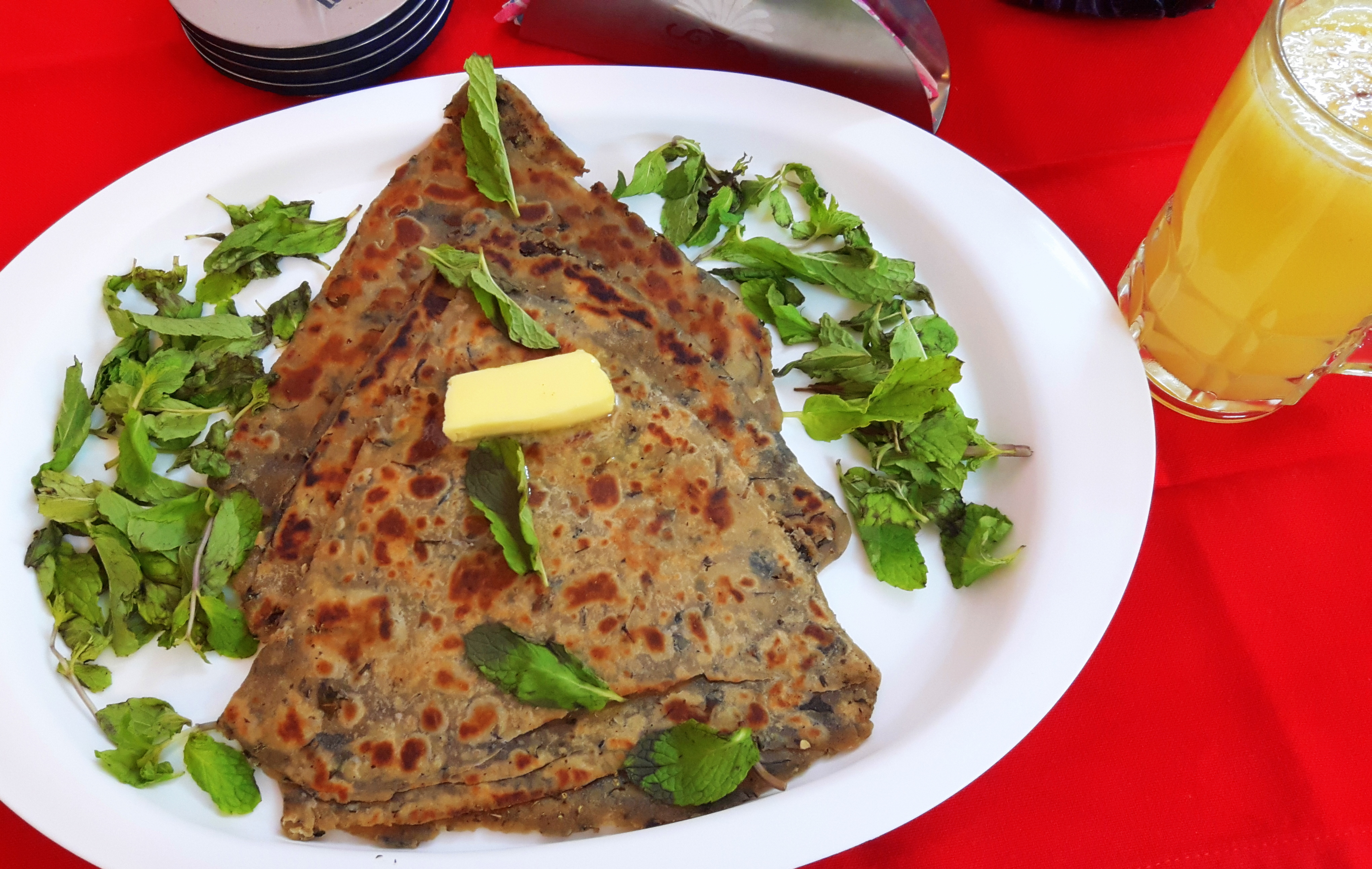 Pudina (mint) paratha