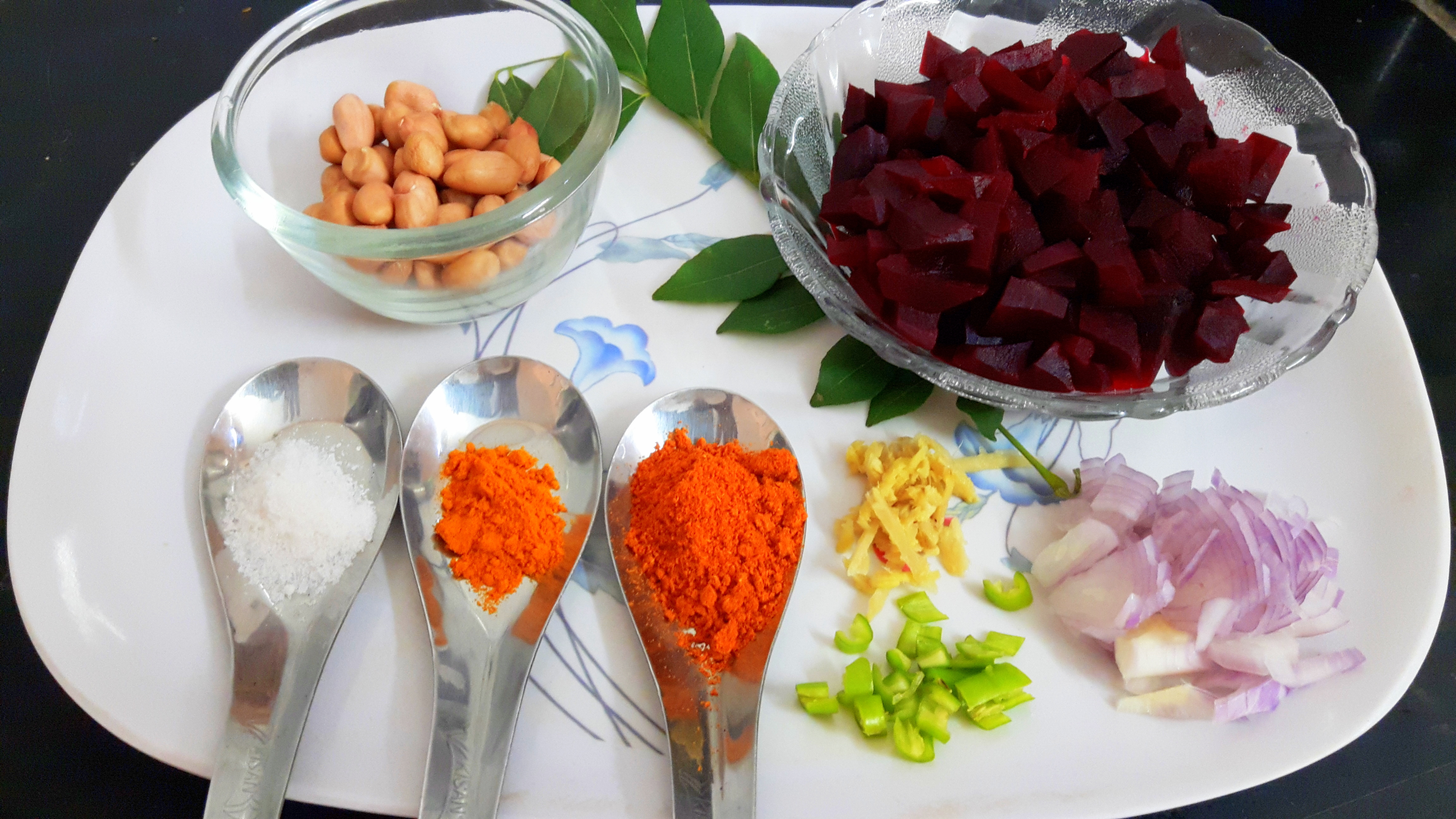 Chopped ingredients