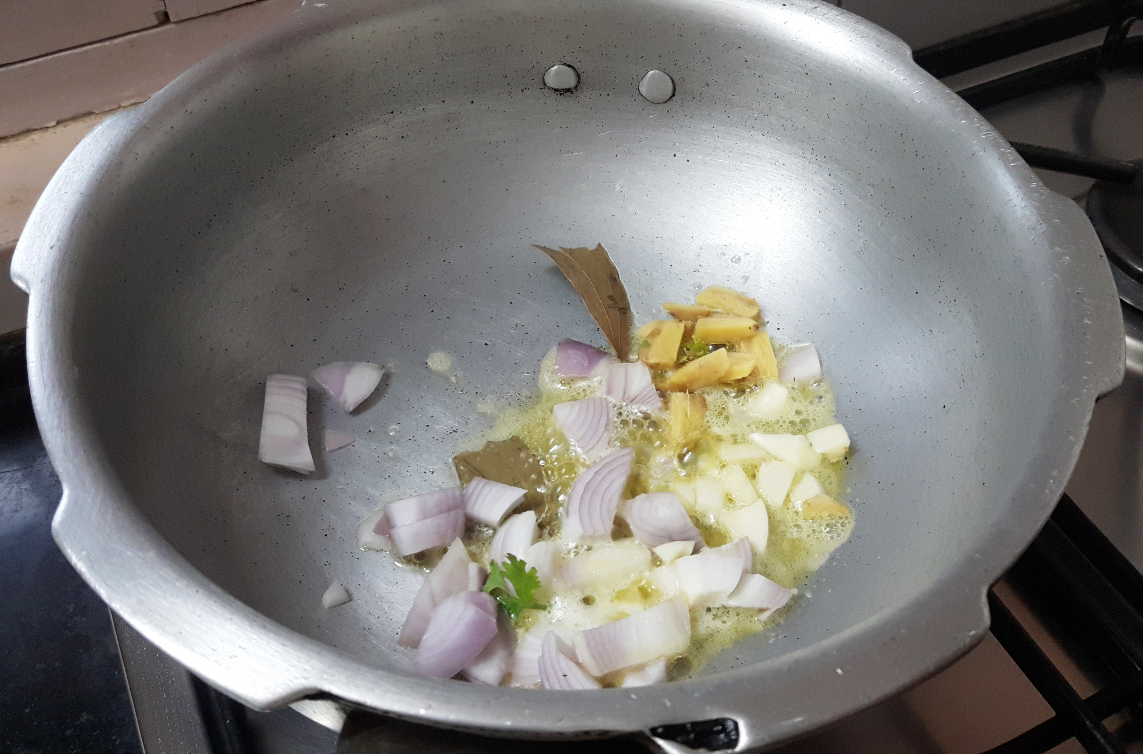Sauté ginger, garlic and onion, add broccoli