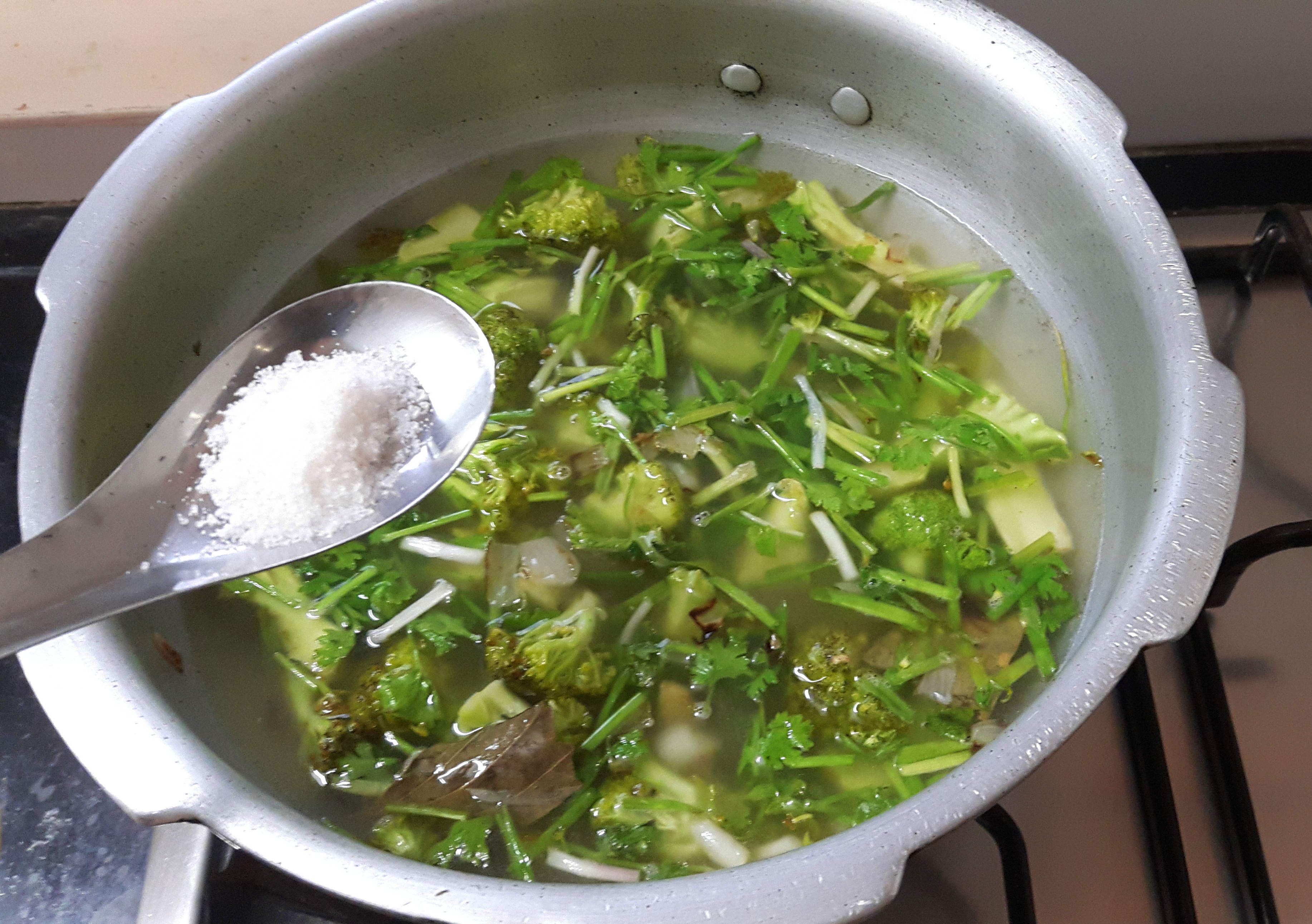 add water and salt