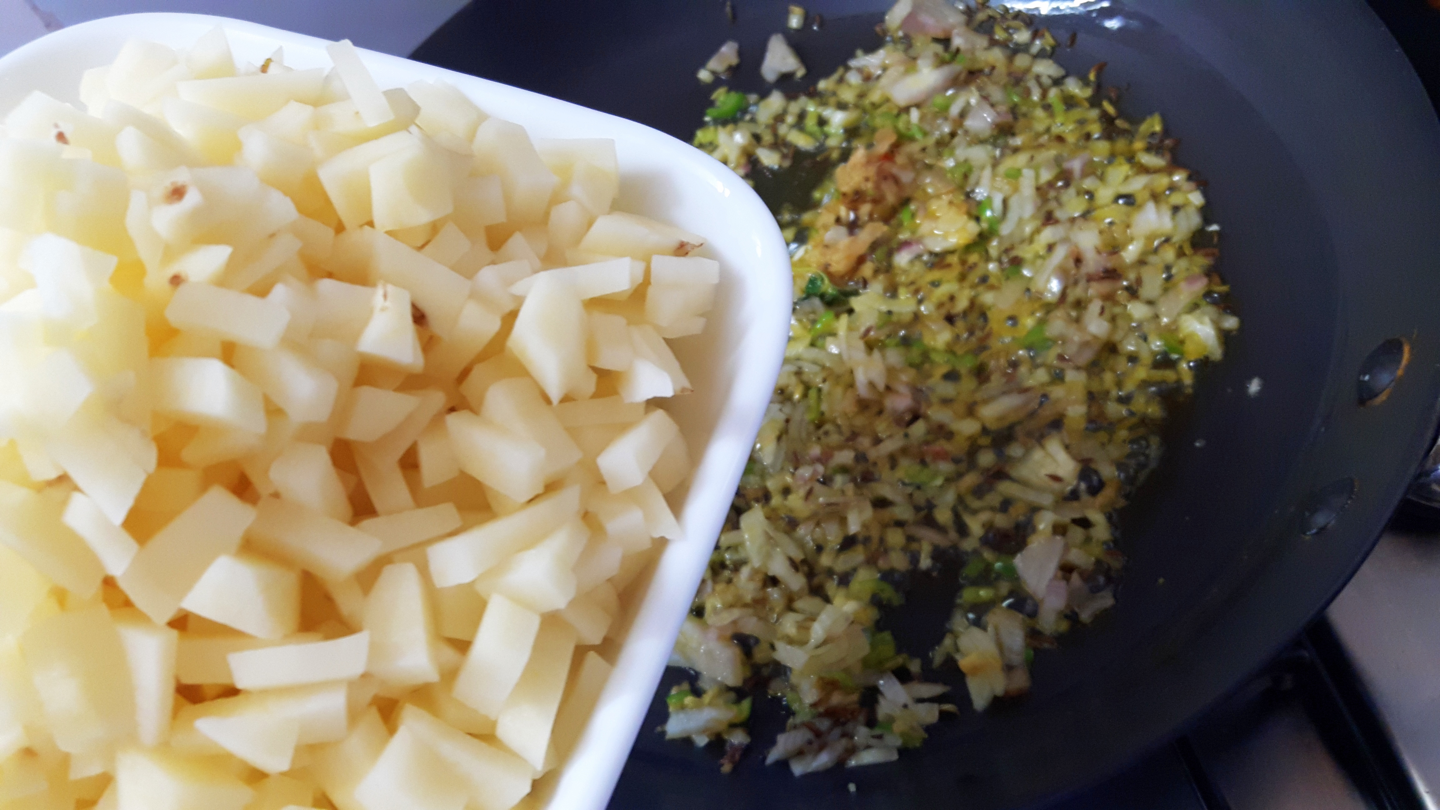 . Add chopped potato