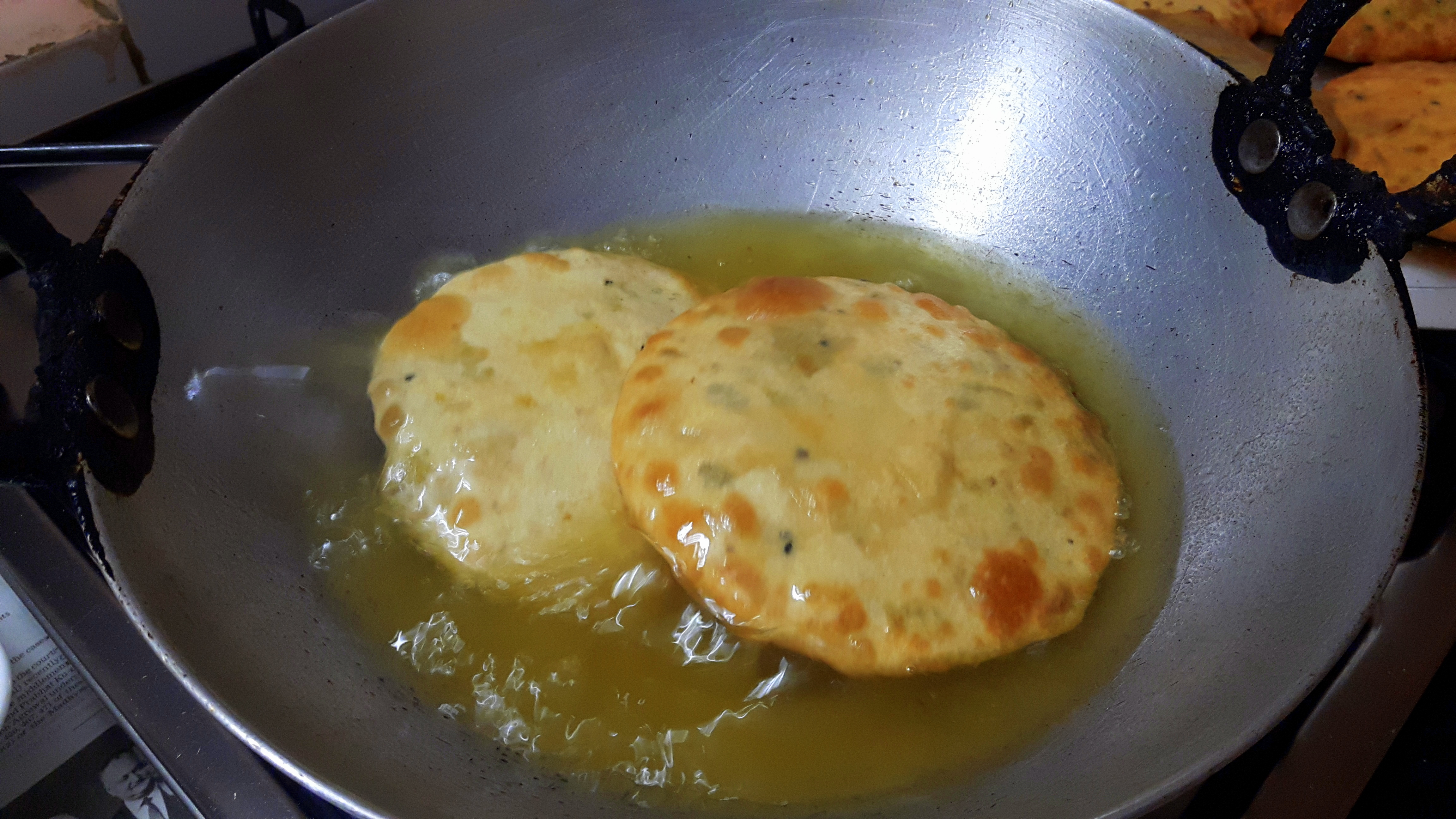 Deep fry the poori