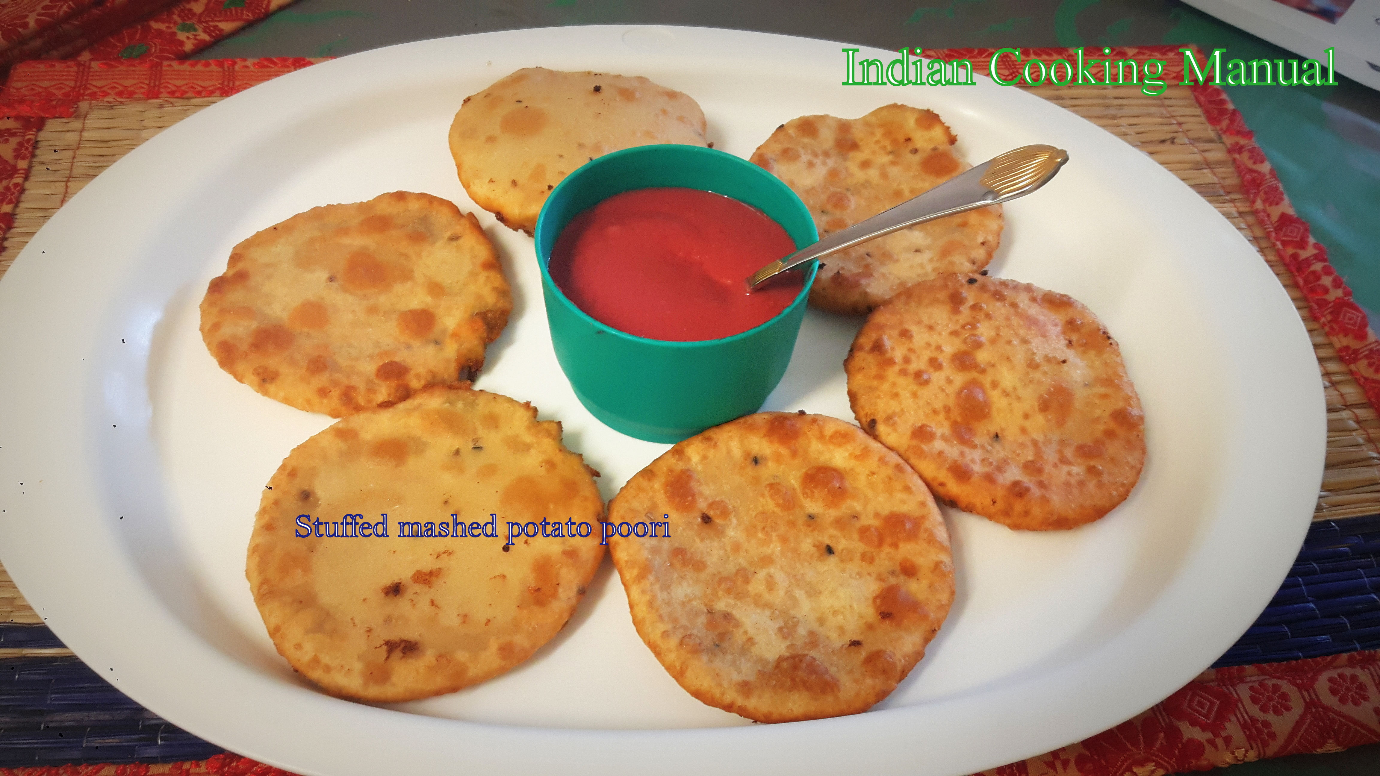 Stuffed mashed-potato Poori (Stuffed mashed-Aaloo Poori)