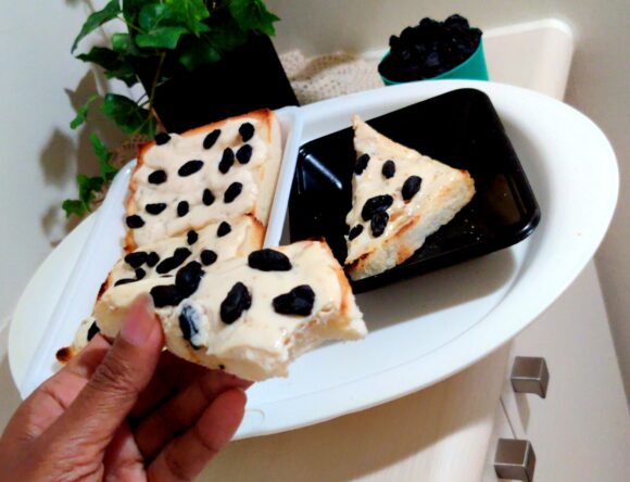 Bread Toast with Hung Curd and Black Raisin