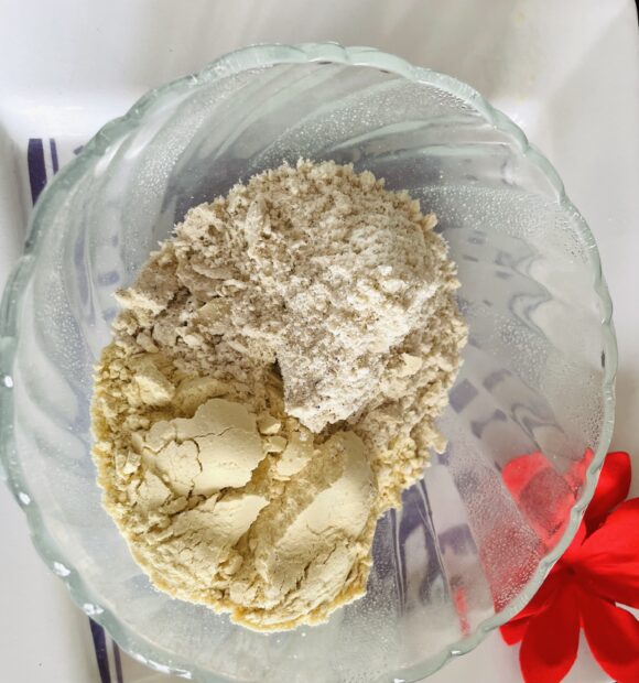 put ground powder and sattu mix well