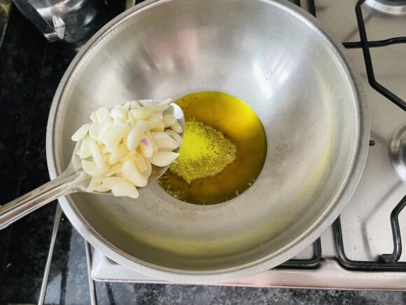 add chopped garlic
