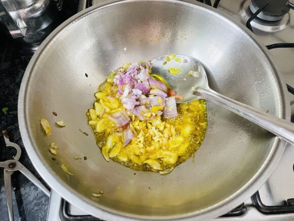 Add chopped onions,