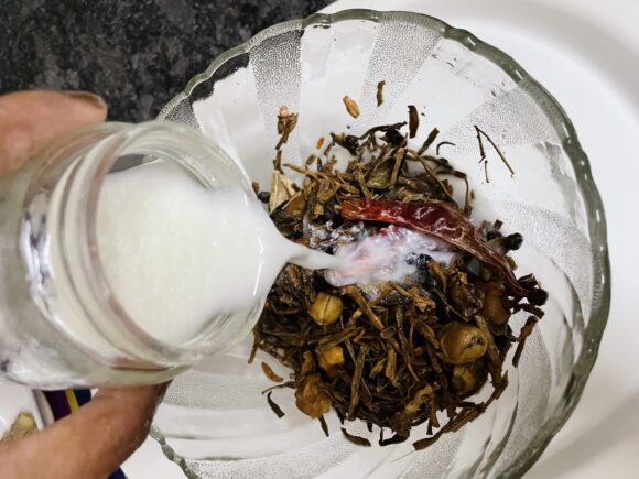 soak them into chhachh/ watery curd