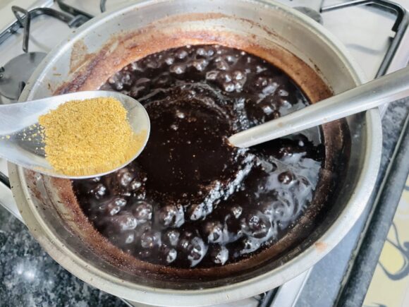 add cumin powder, salt and black pepper powder