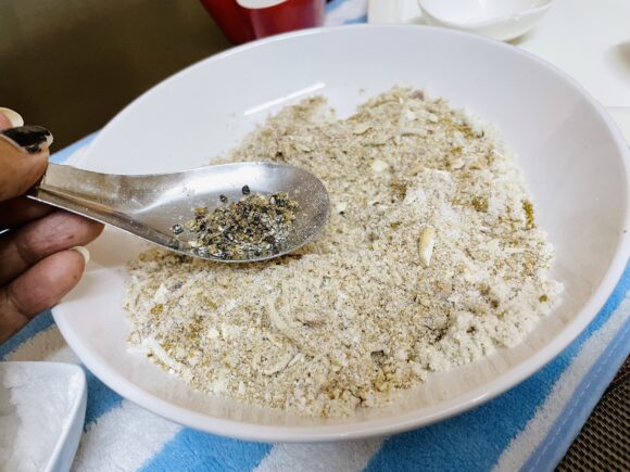 Adding green cardamom powder