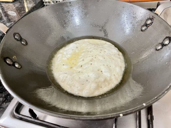 Deep fry each pakwan