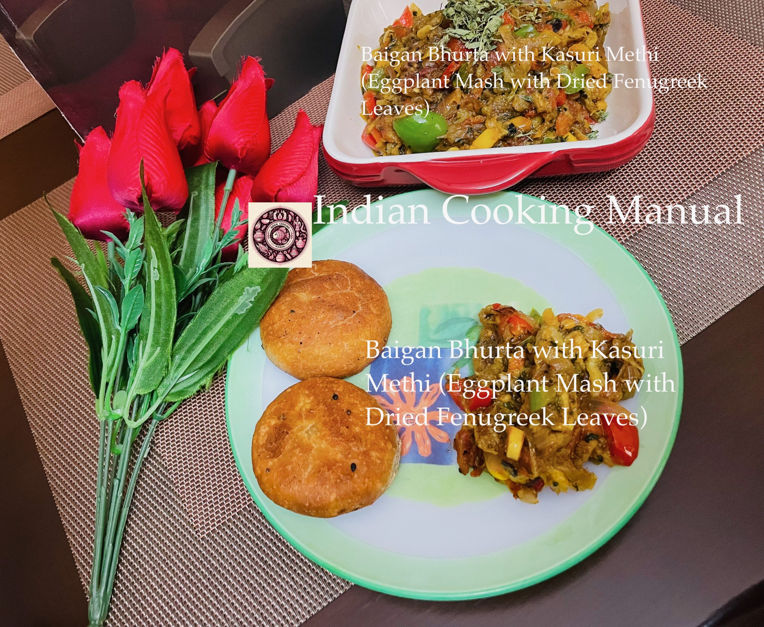 Baigan Bhurta with Kasuri Methi (Eggplant Mash with Dried Fenugreek Leaves)
