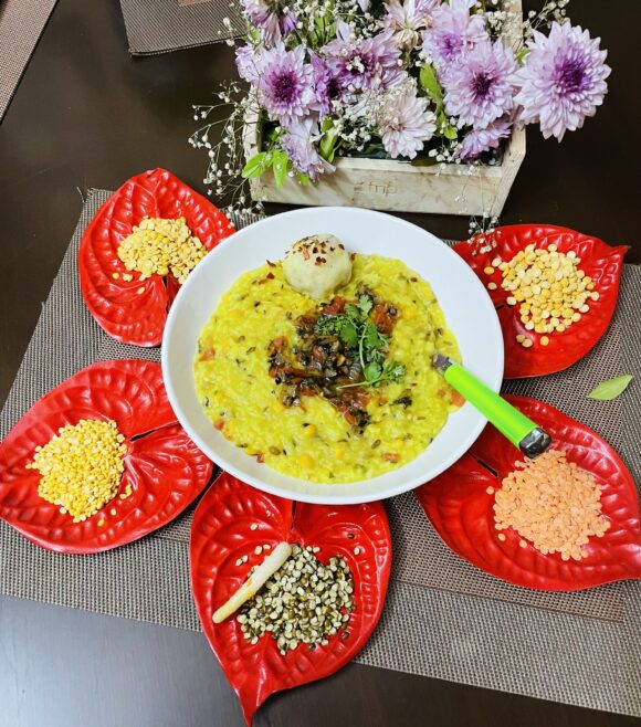 Panchmail Dal Khichadi (Five lentil Mix Khichadi)