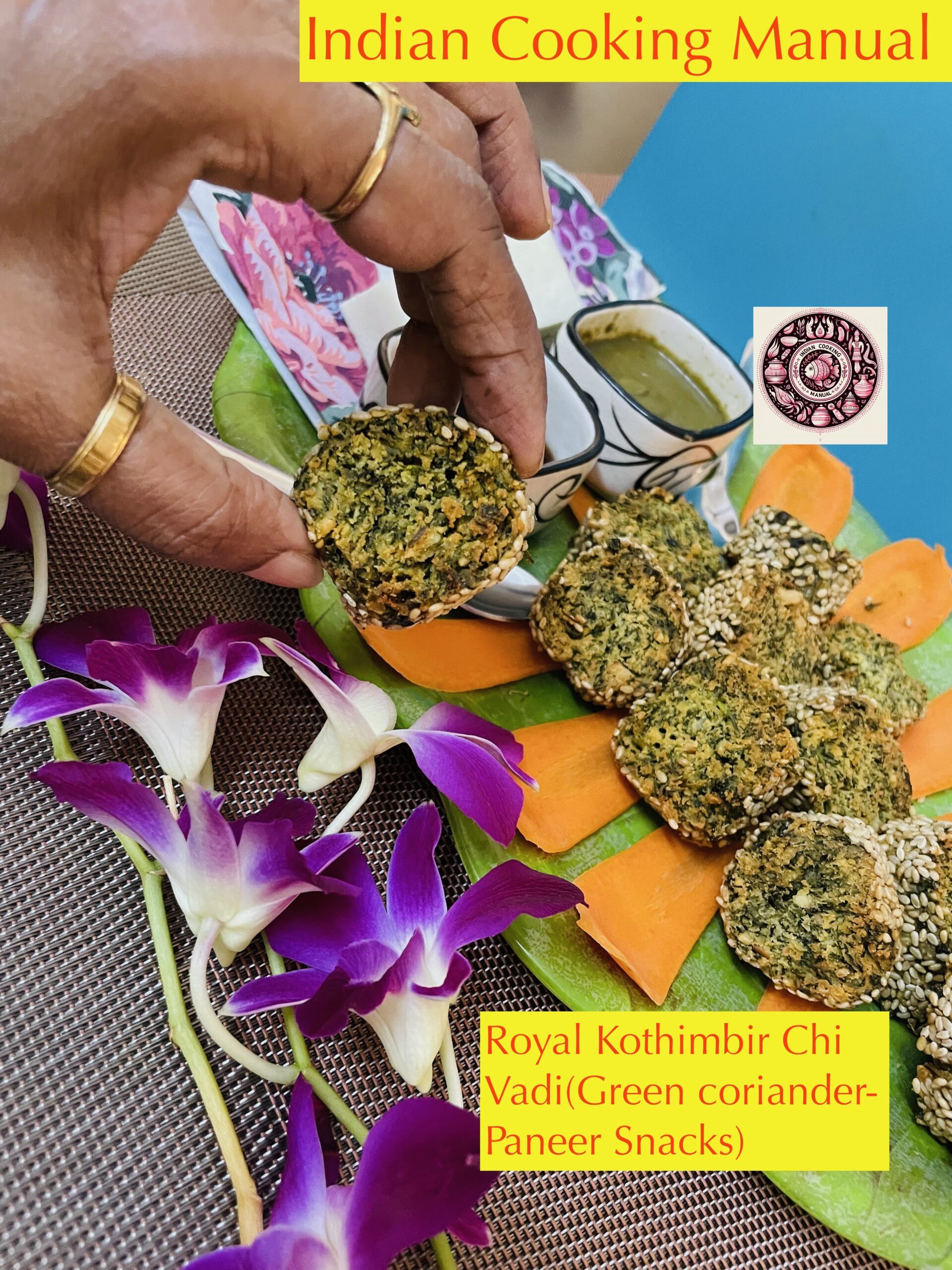 Royal Kothimbir Chi Vadi/wadi (Green coriander-Paneer Snacks)