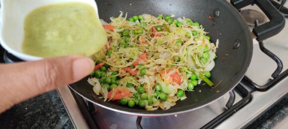 Add ginger, garlic and chilli paste