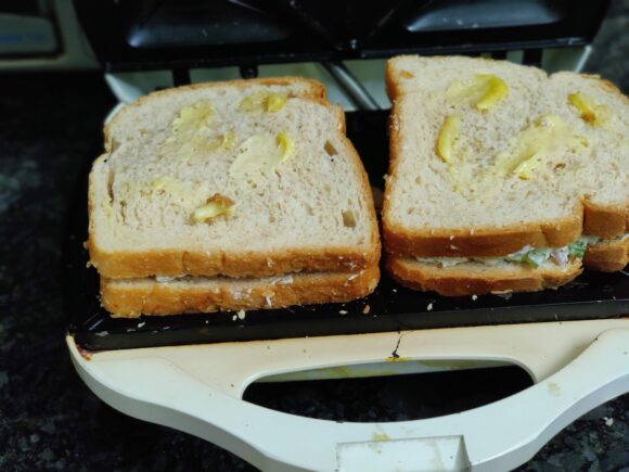 toast it in a toaster/griller