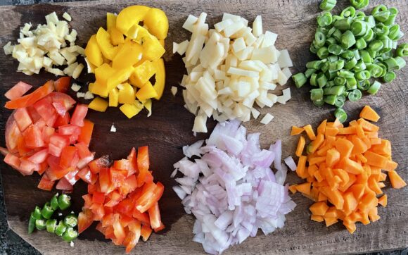 chopped vegetables
