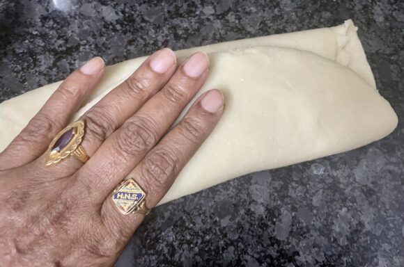 both sides to overlap one another making it three fold.