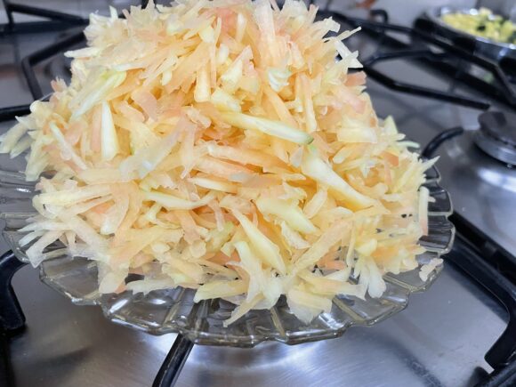 grate raw papaya