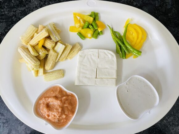 Chop onion, tomato, ginger roughly, grind into smooth paste