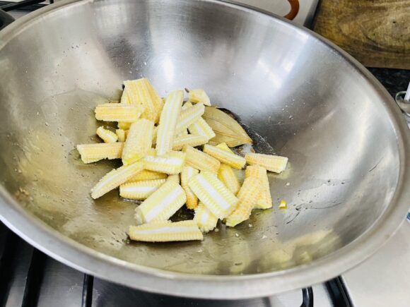 add chopped baby corn