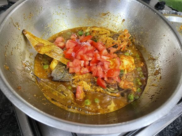 Add chopped tomatoes