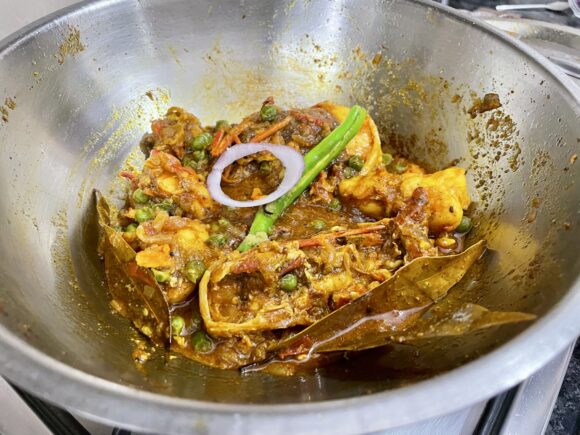 “Jambo Tiger Prawn Peas Masala” is ready to be served 