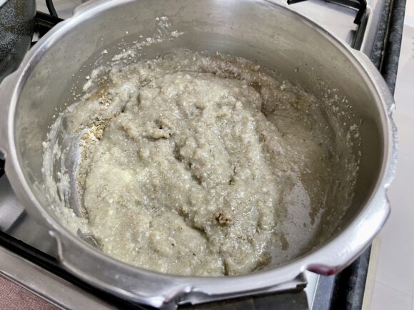 Add 1 1/2 cup of hot water; bring to full cooking pressure