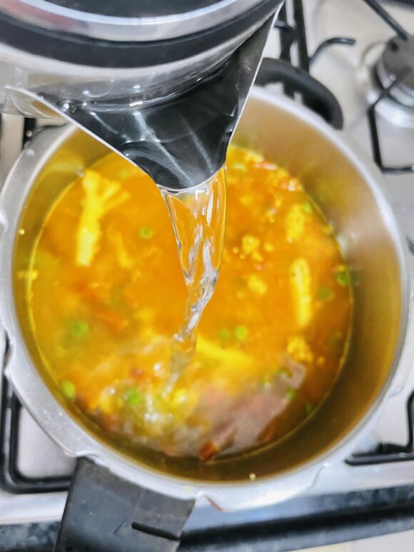 add hot water 