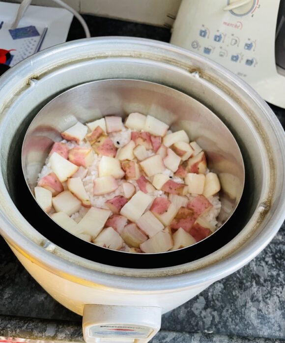 Cook/Steam the rice (You may cook rice in rice cooker/ slow cooking  method).